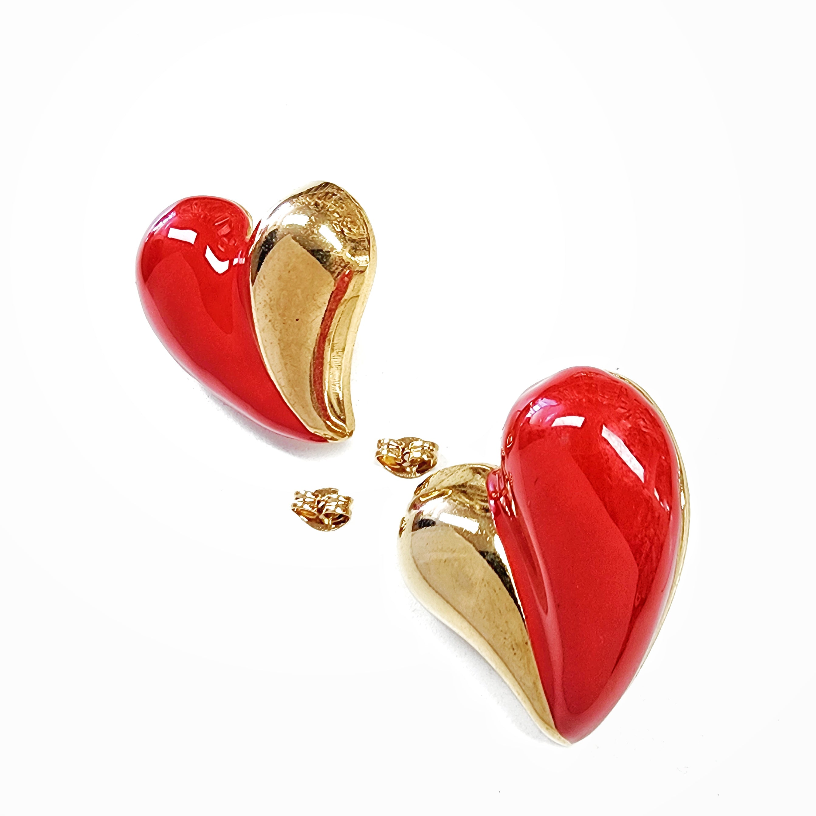 Aros Corazon caramelo rojo