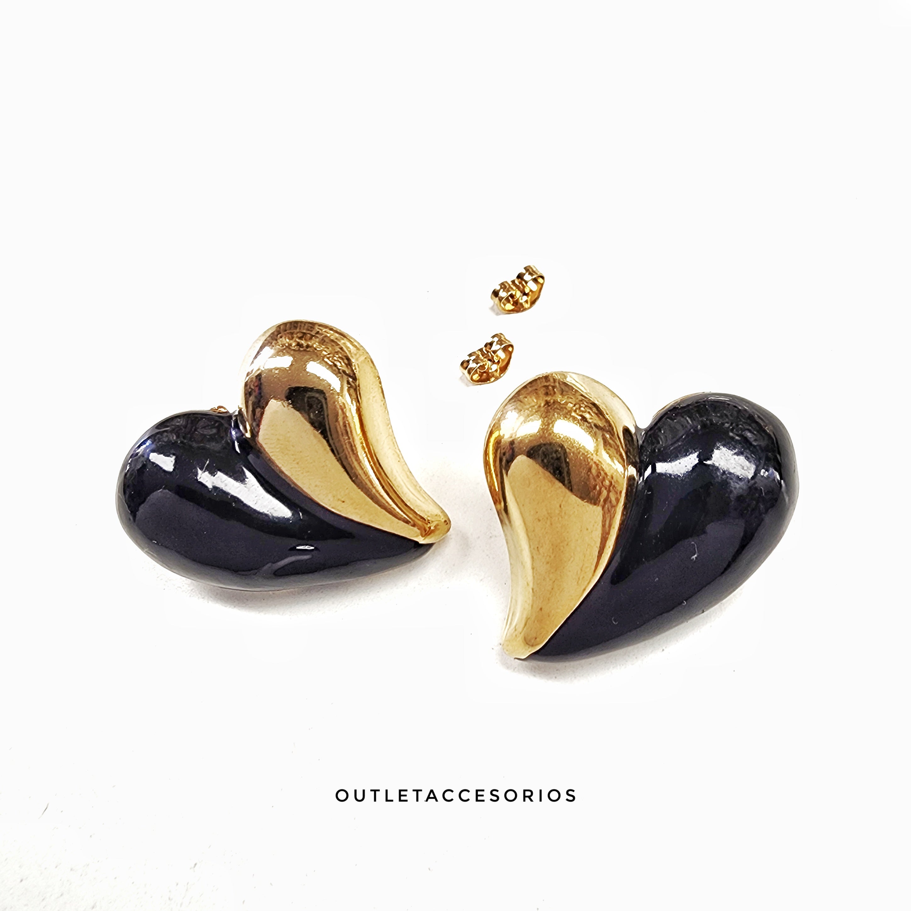 Aros Corazon caramelo