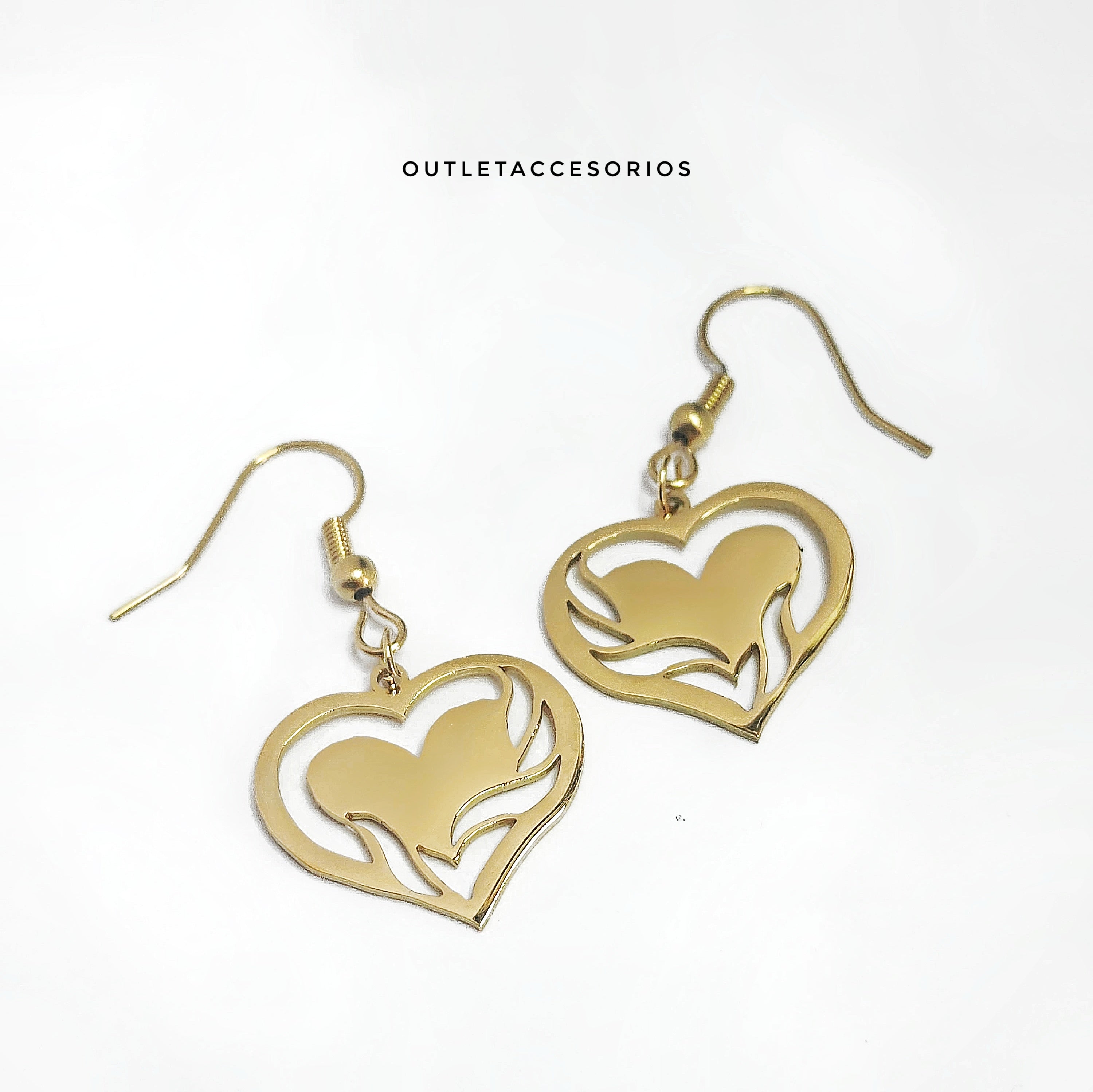 Aros corazon fuego