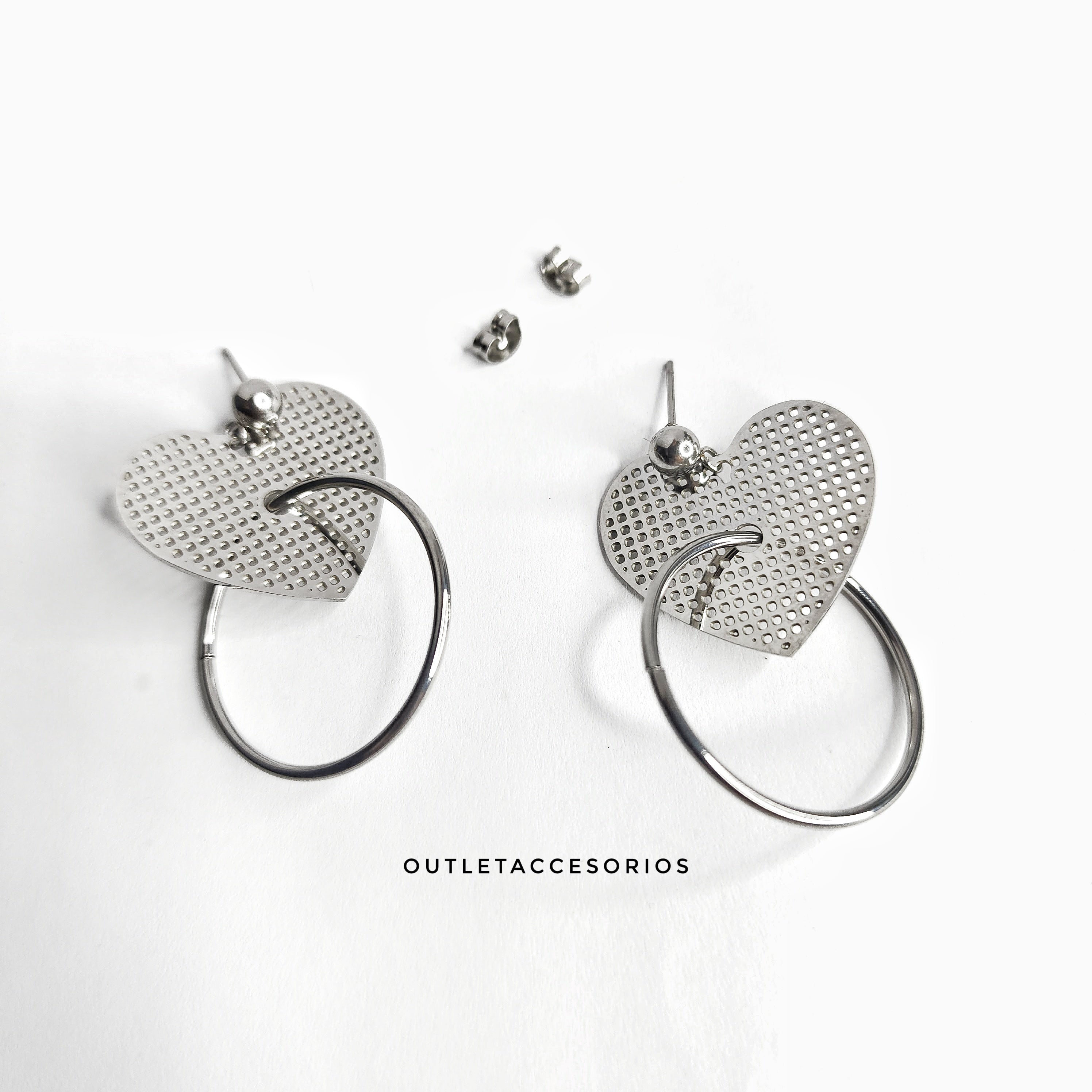 Aros corazon retro