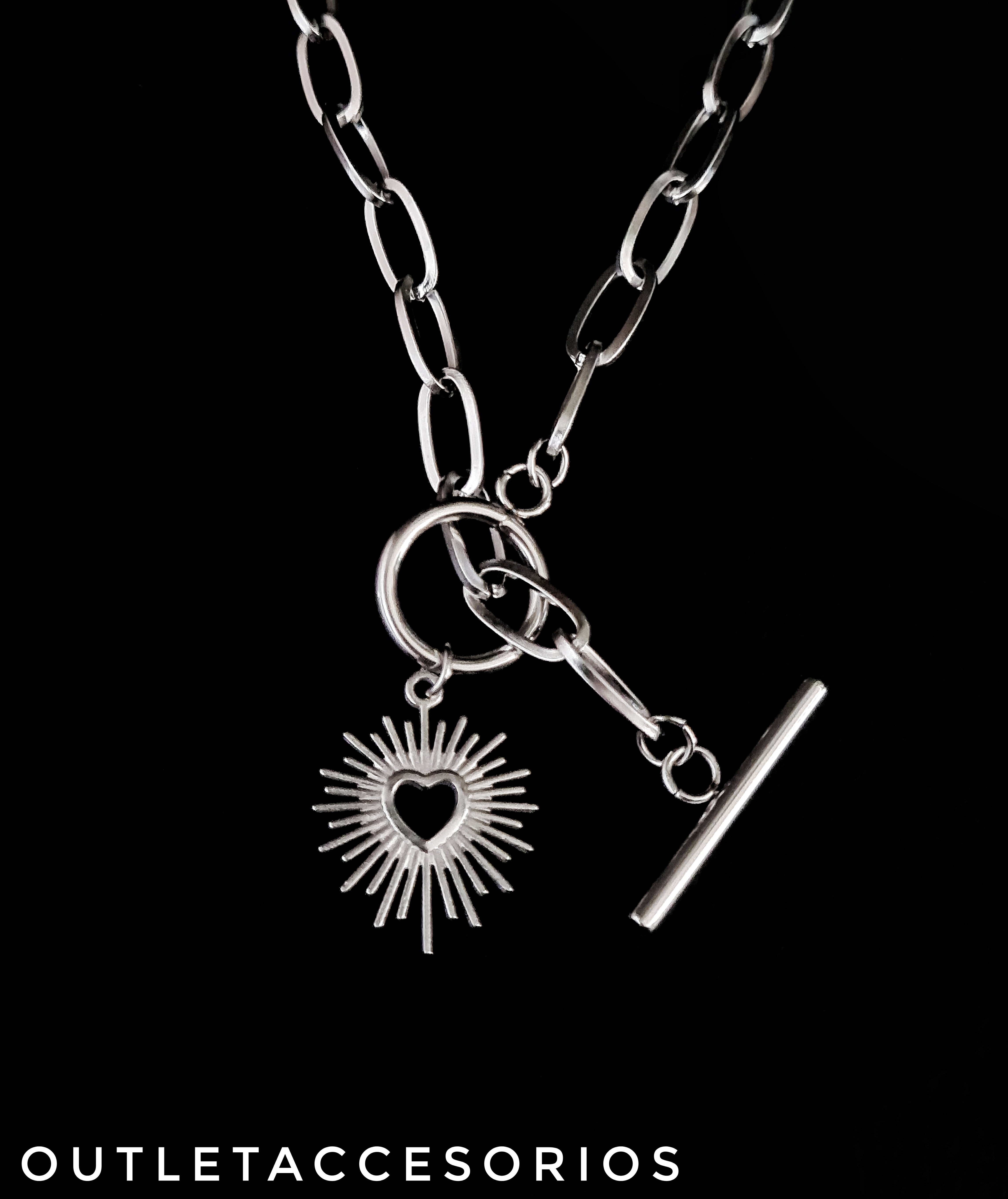 Collar corazon punk
