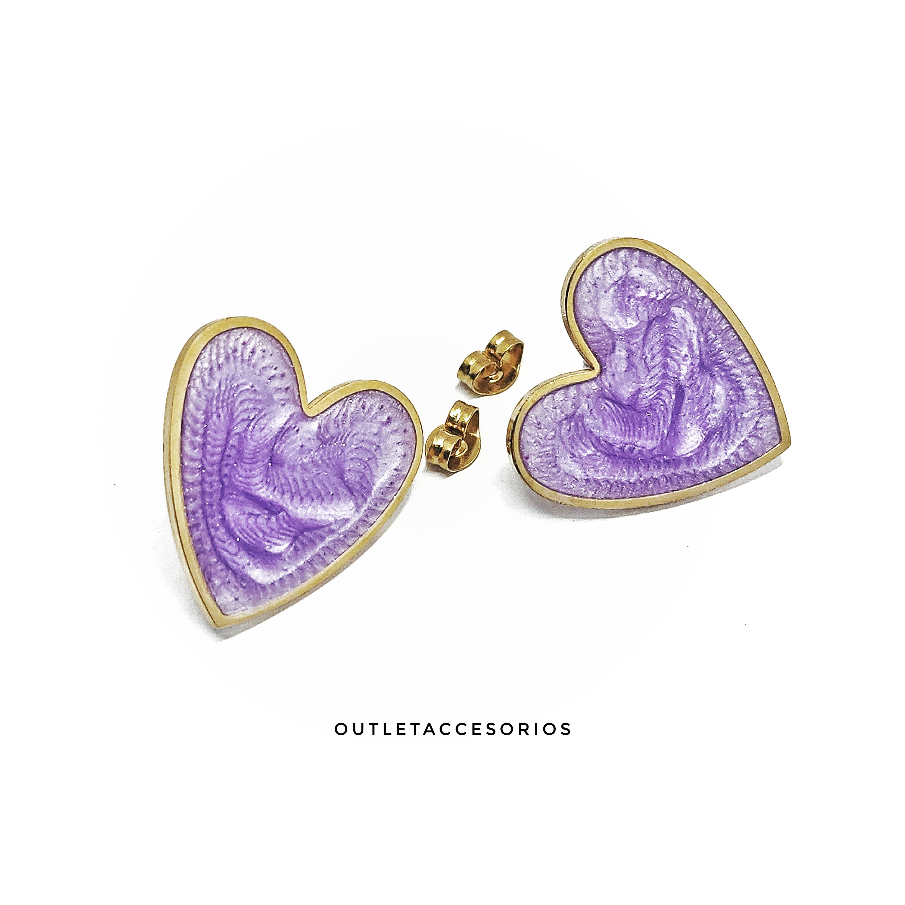 Aros corazon purple amar