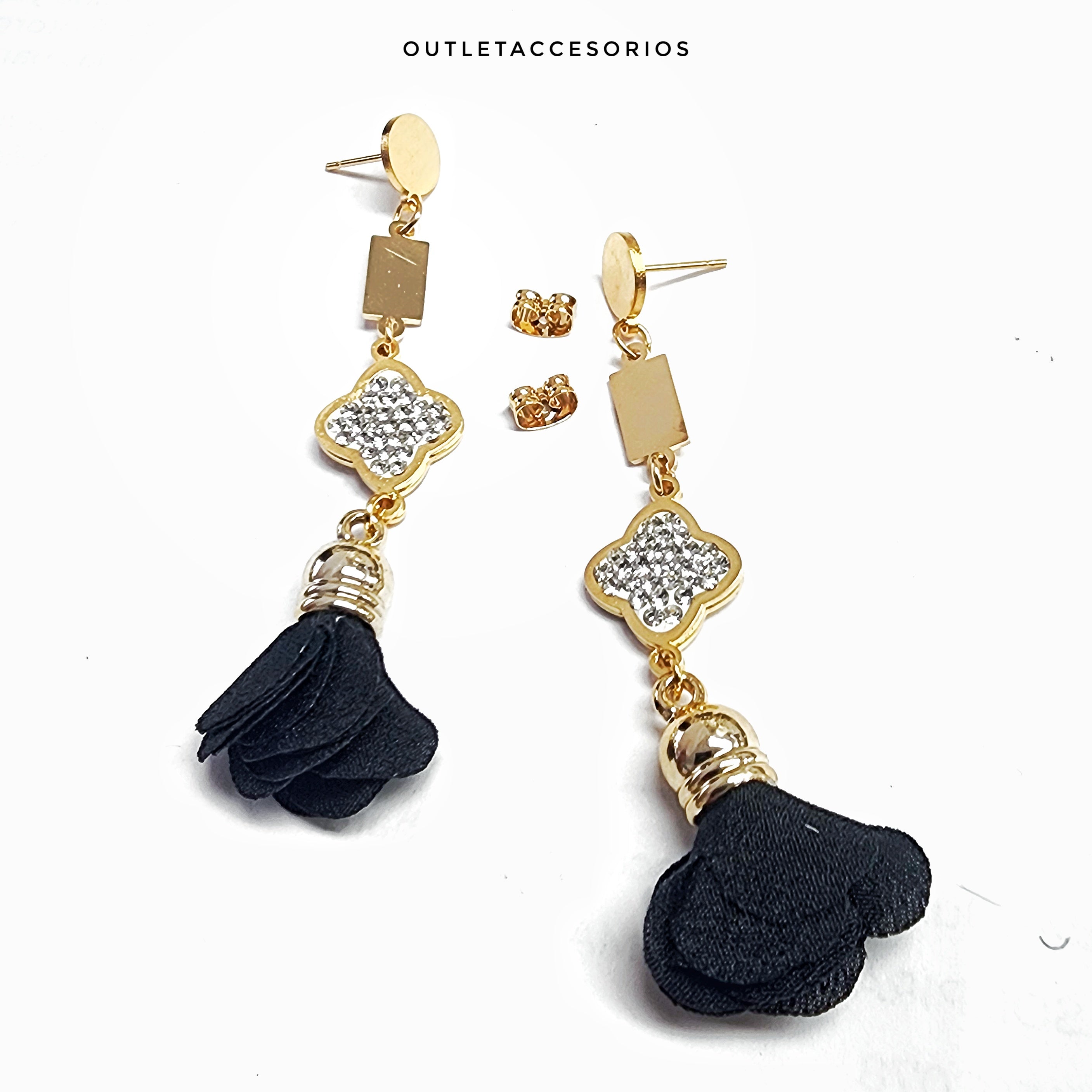 Pendientes flor black