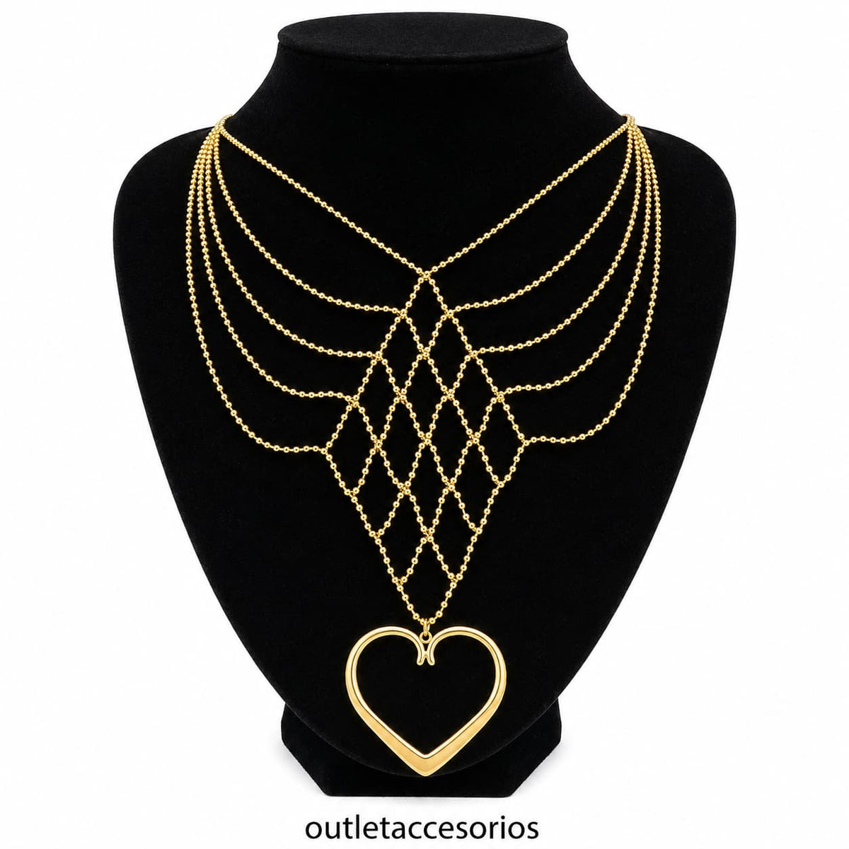 Collar dorado multicapa con cadenas de bolitas y elegante perla colgante. Diseño sofisticado y femenino, ideal para complementar cualquier look.