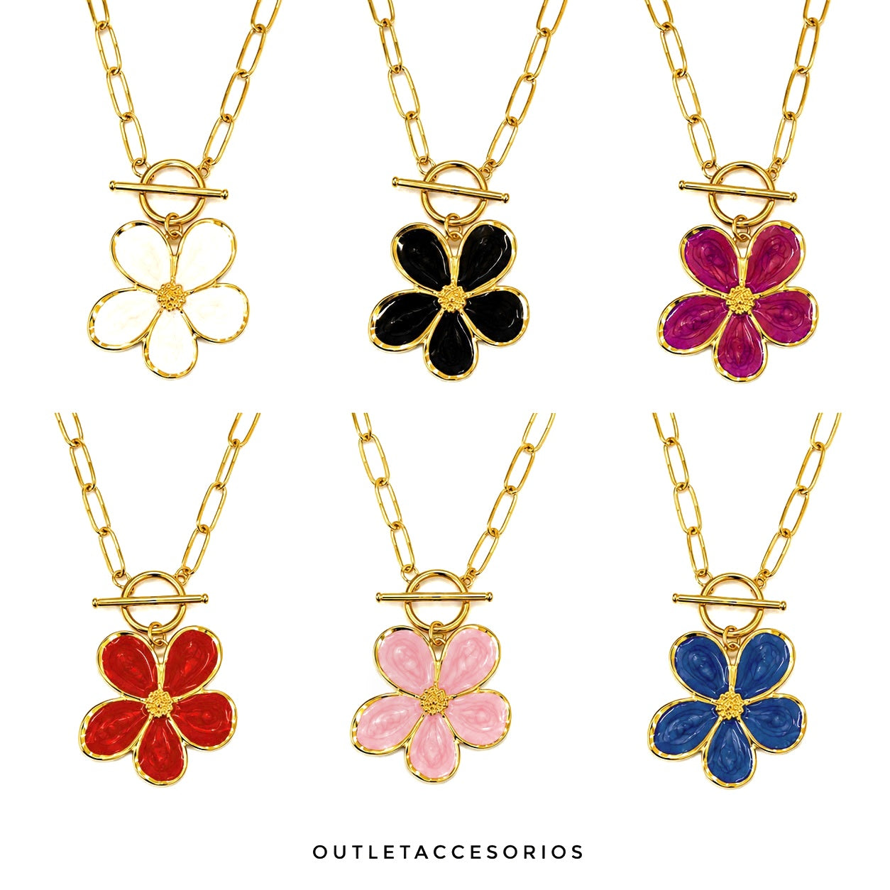 Collar flor acuarela