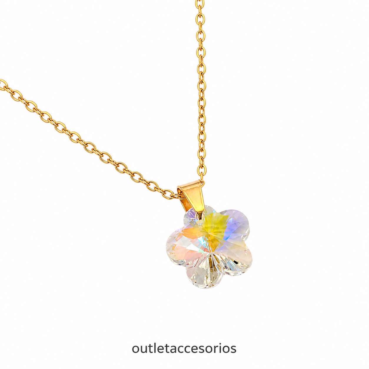 Collar brillo flor