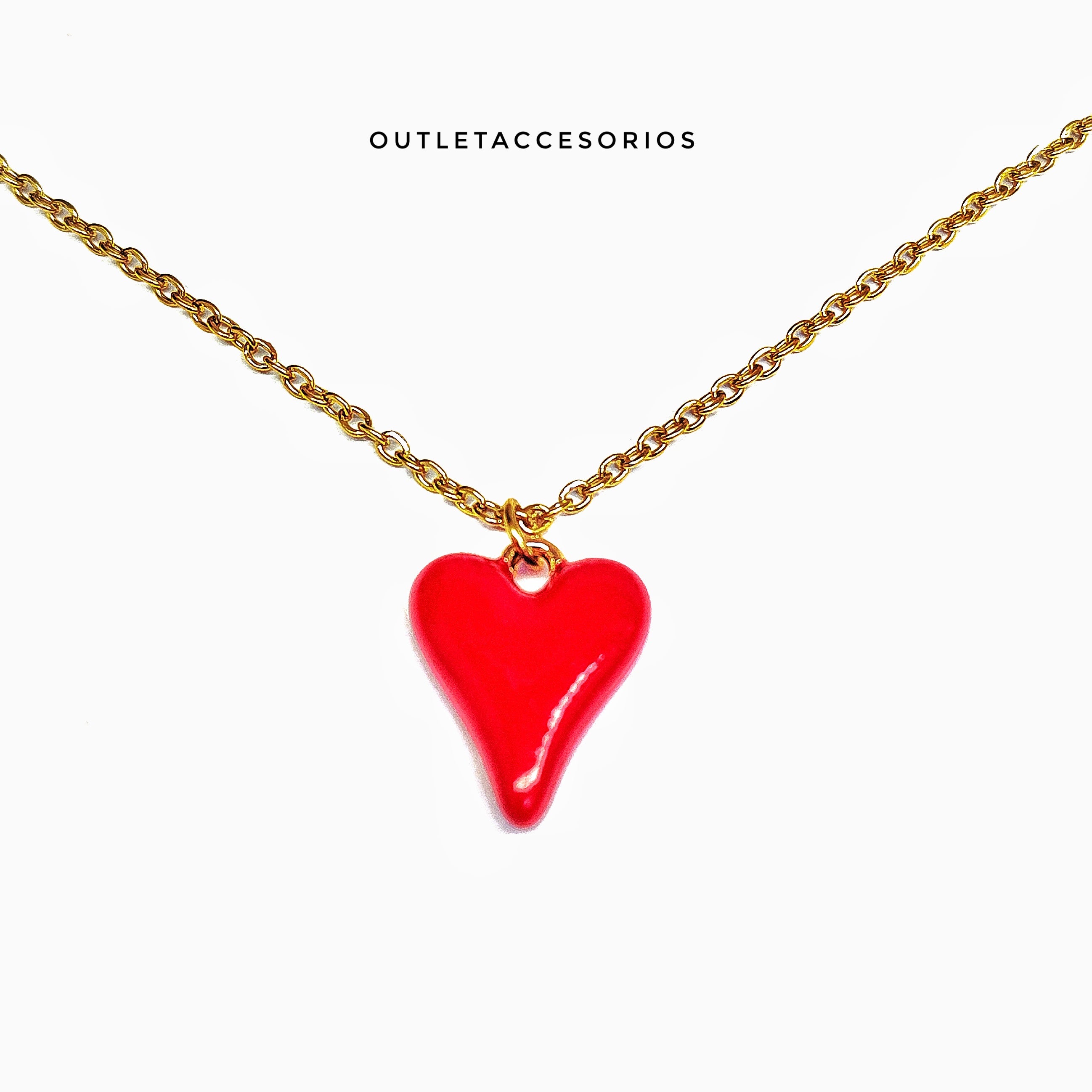 Collar corazon caramelo