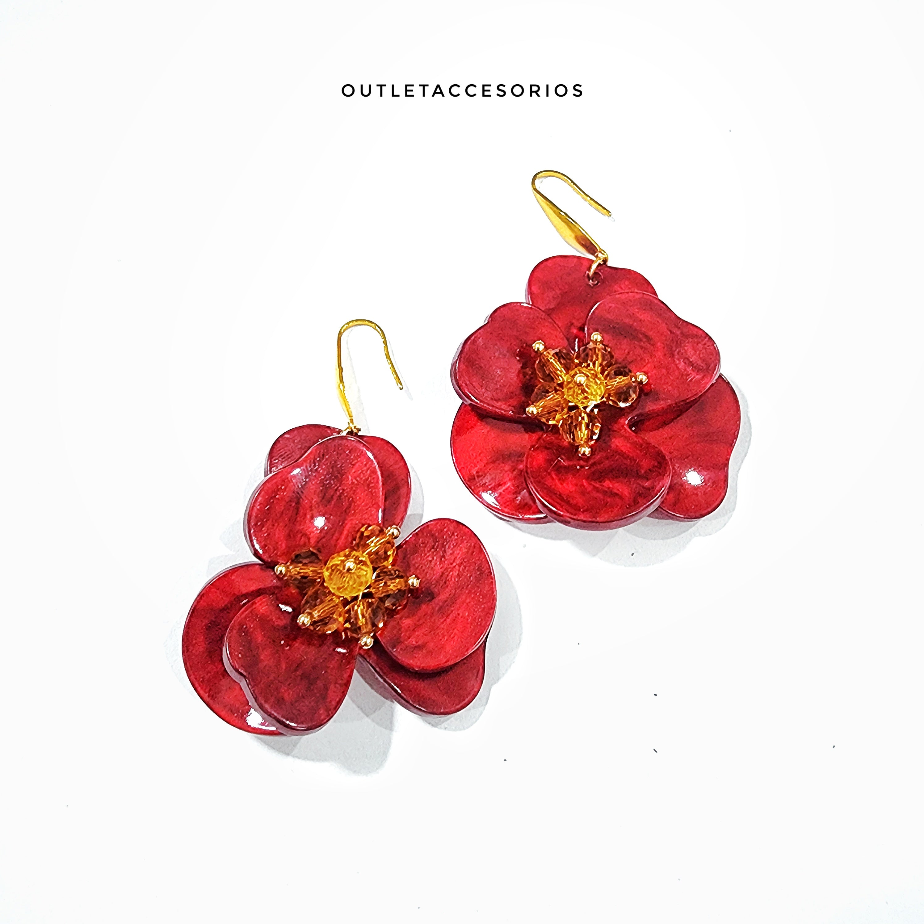 Aros flor camelia