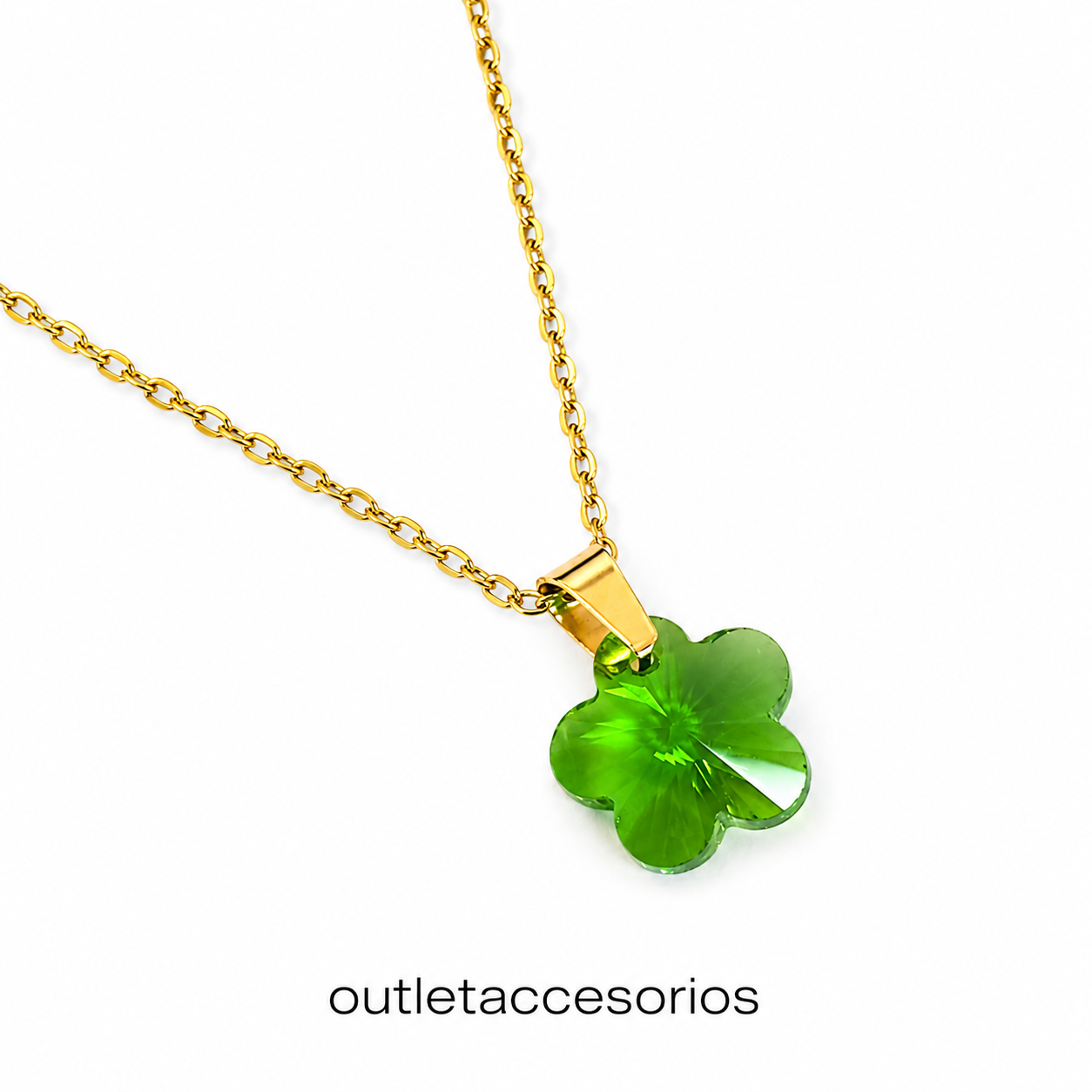 Collar brillo flor