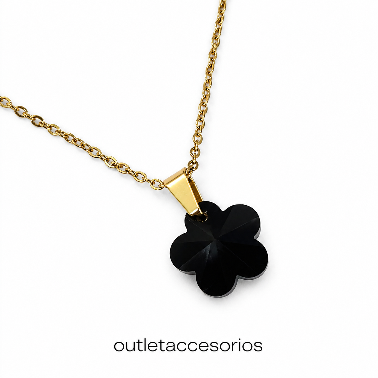 Collar brillo flor