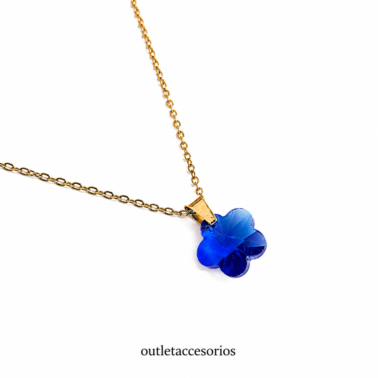 Collar brillo flor
