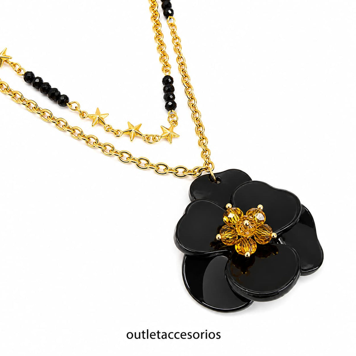Collar rosa negra