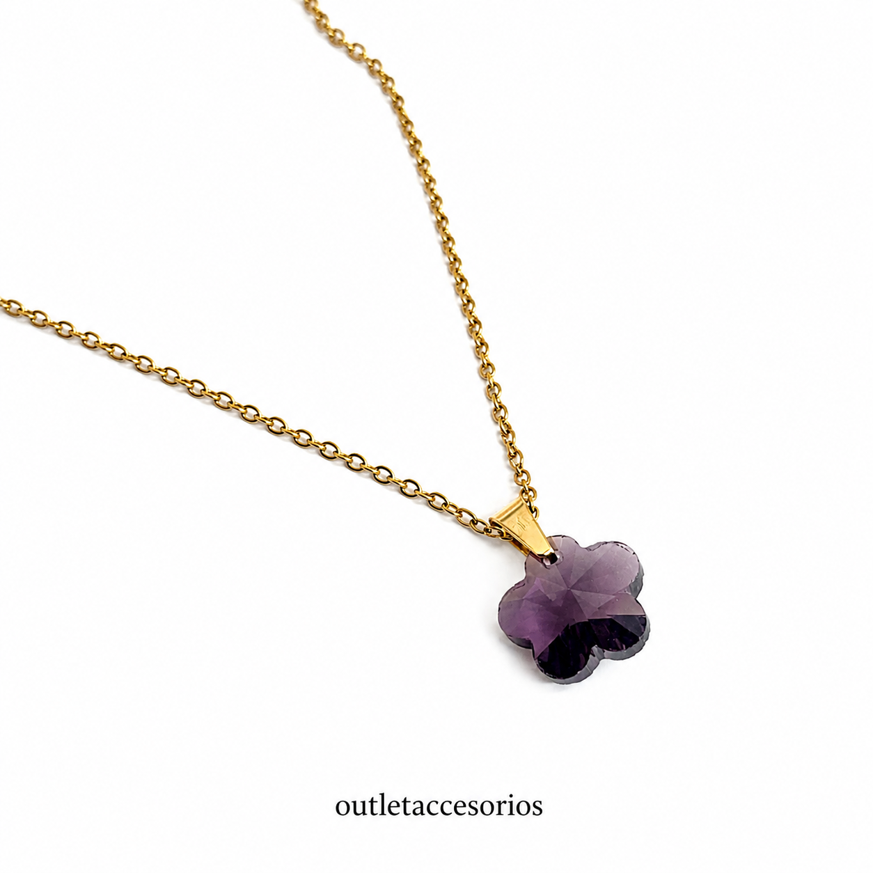 Collar brillo flor