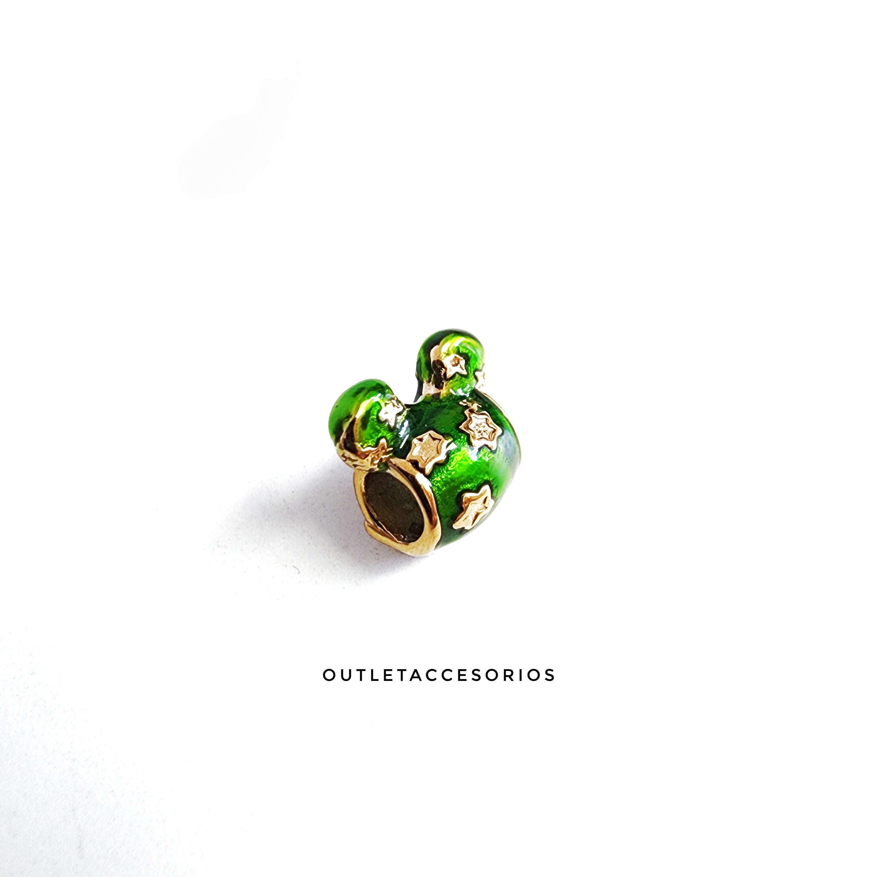 charms mickey verde  dorado