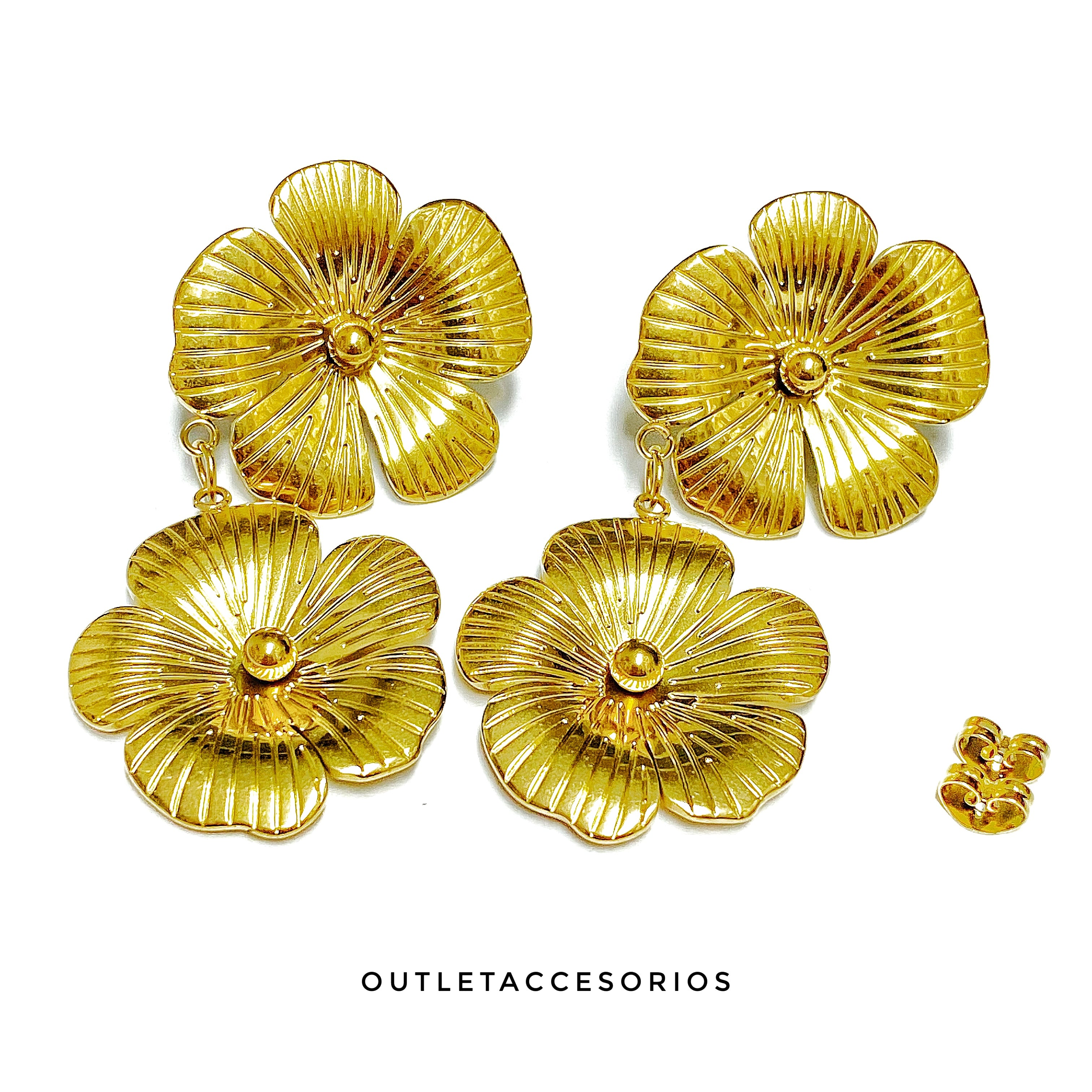 Aros Flor Corine dorados