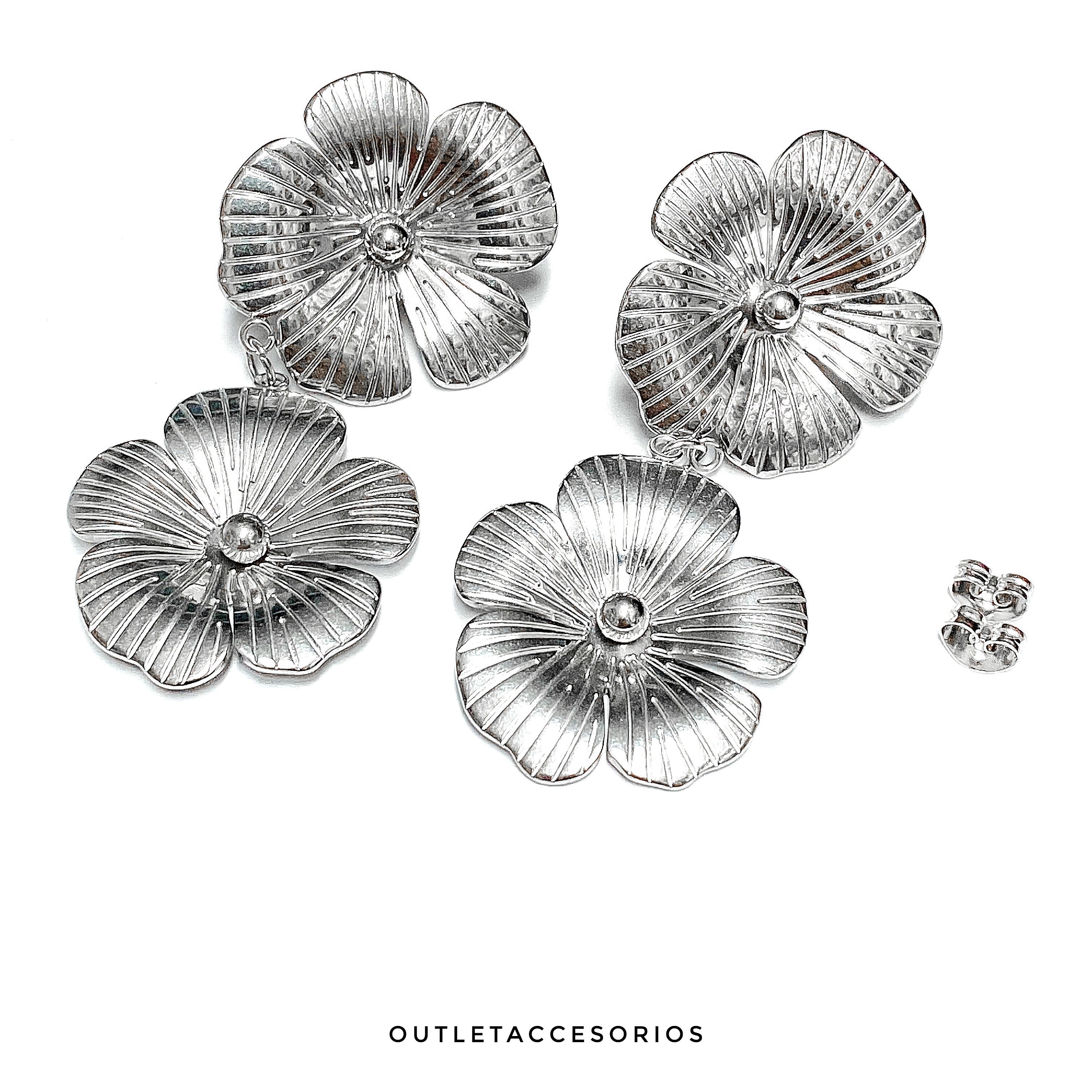 Aros Flor Corine plateados