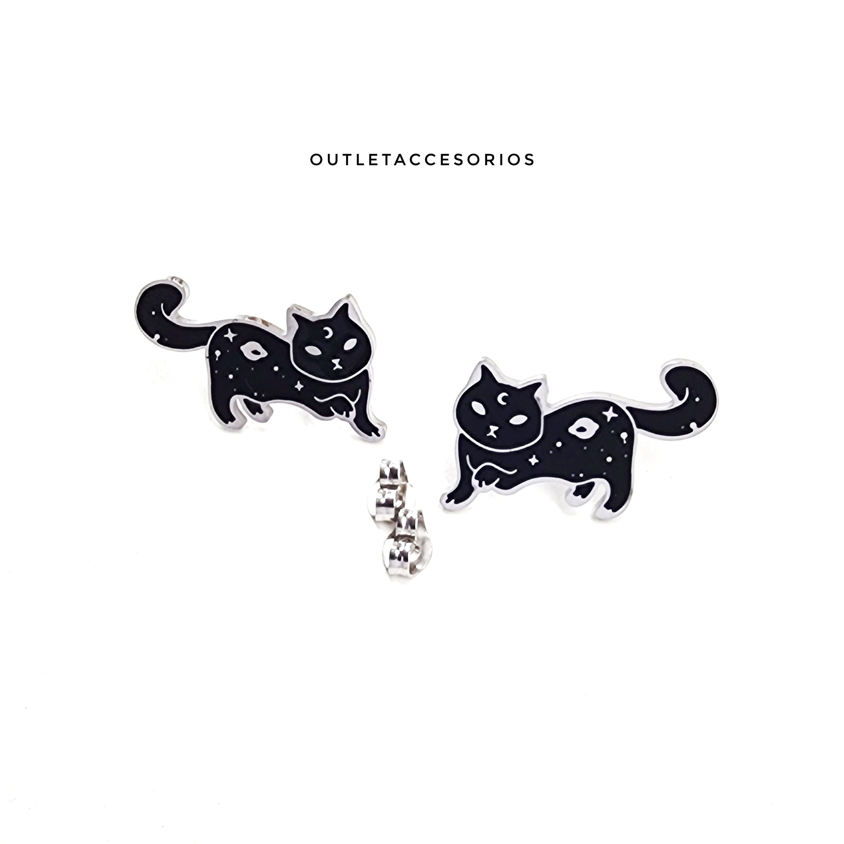 Aros Gato psicodélico Plateado