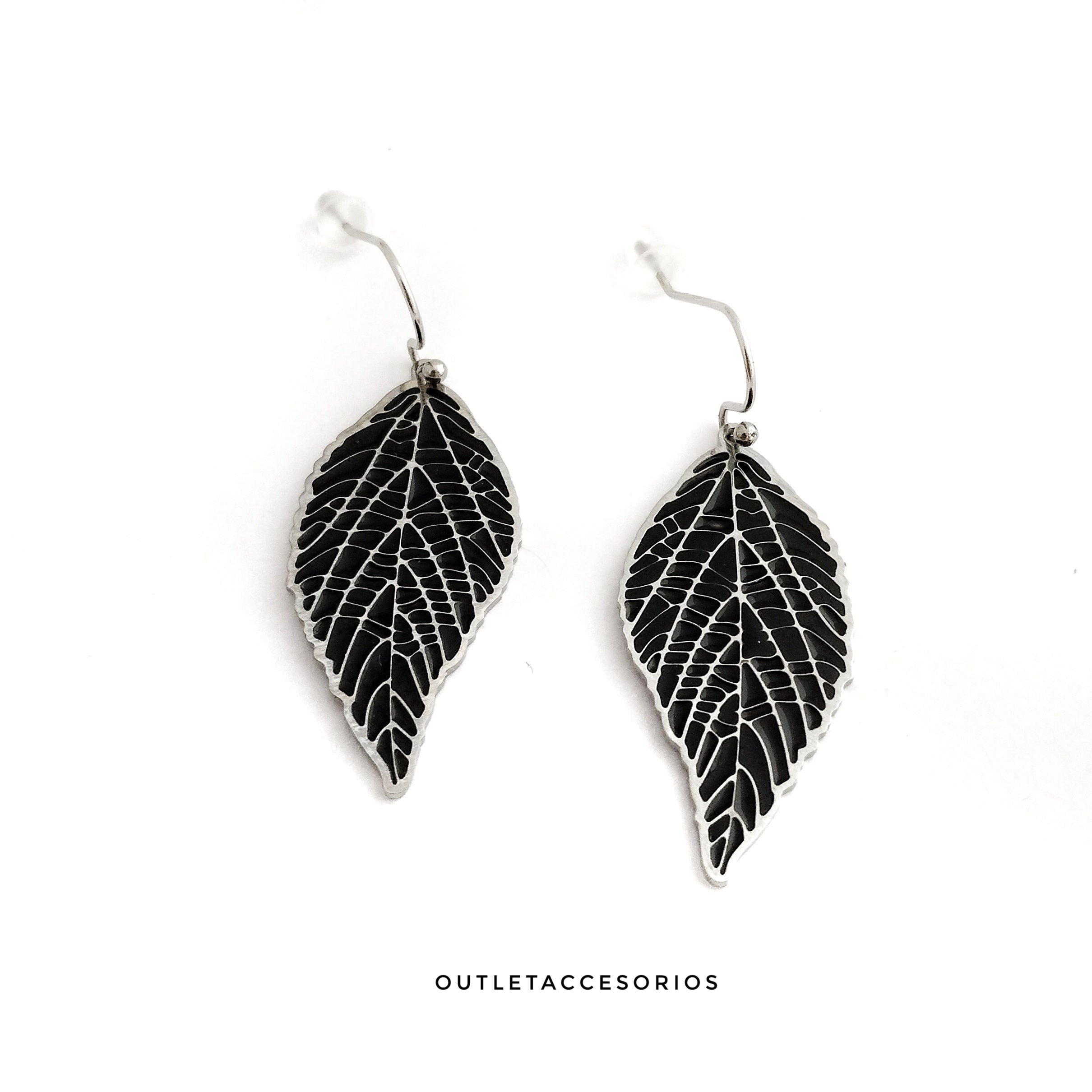 Aros hoja roma plateado