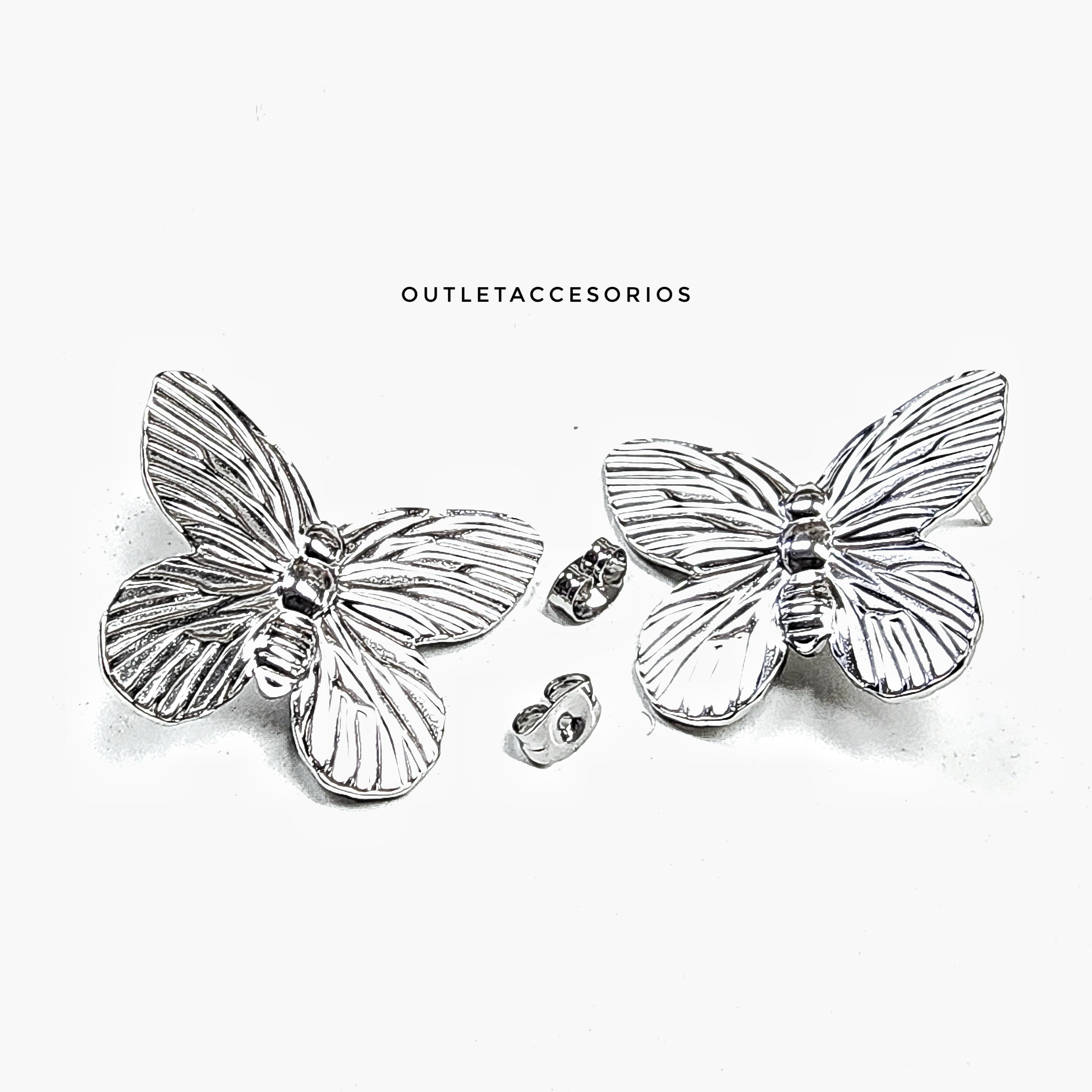 Aros Mariposa Plateada