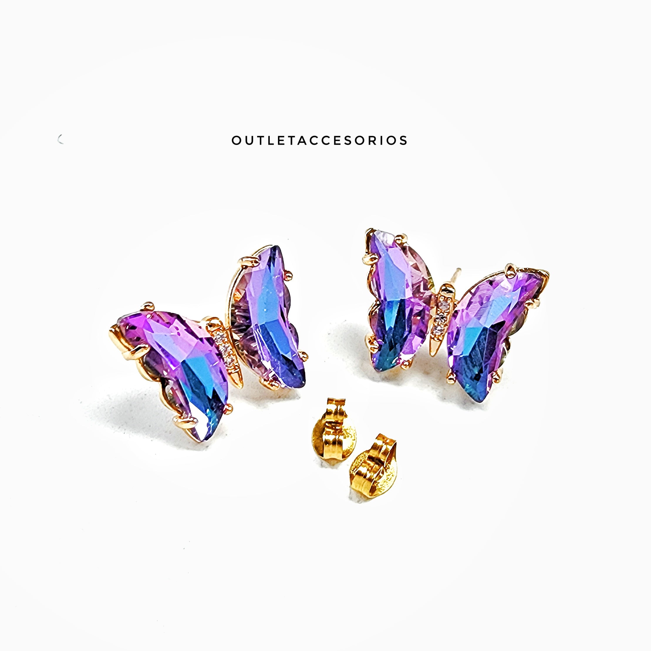 Aros mariposa Tornasol purple