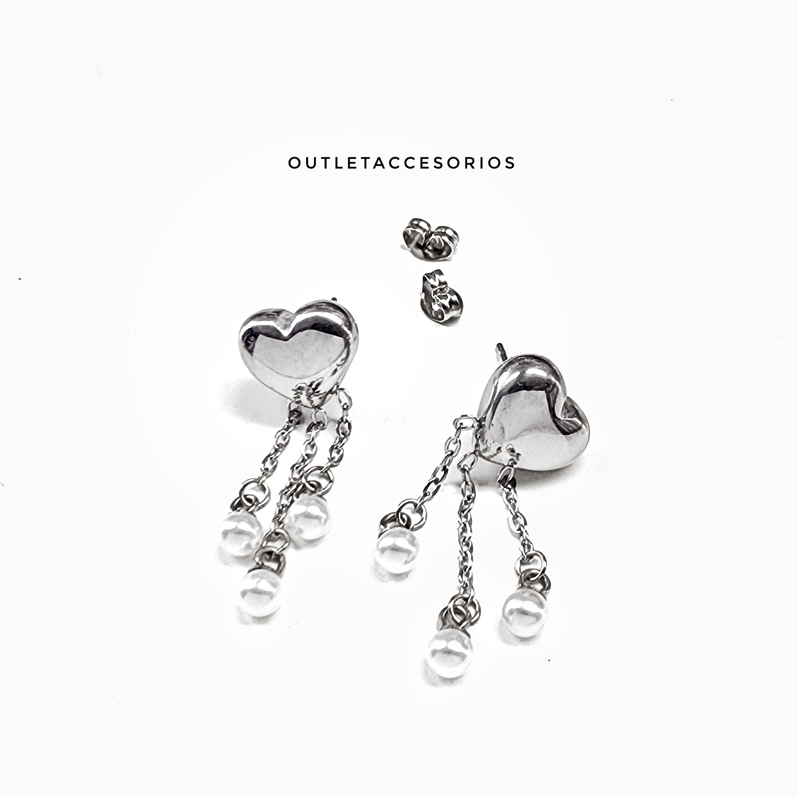 Aros Corazon vanesa plateado