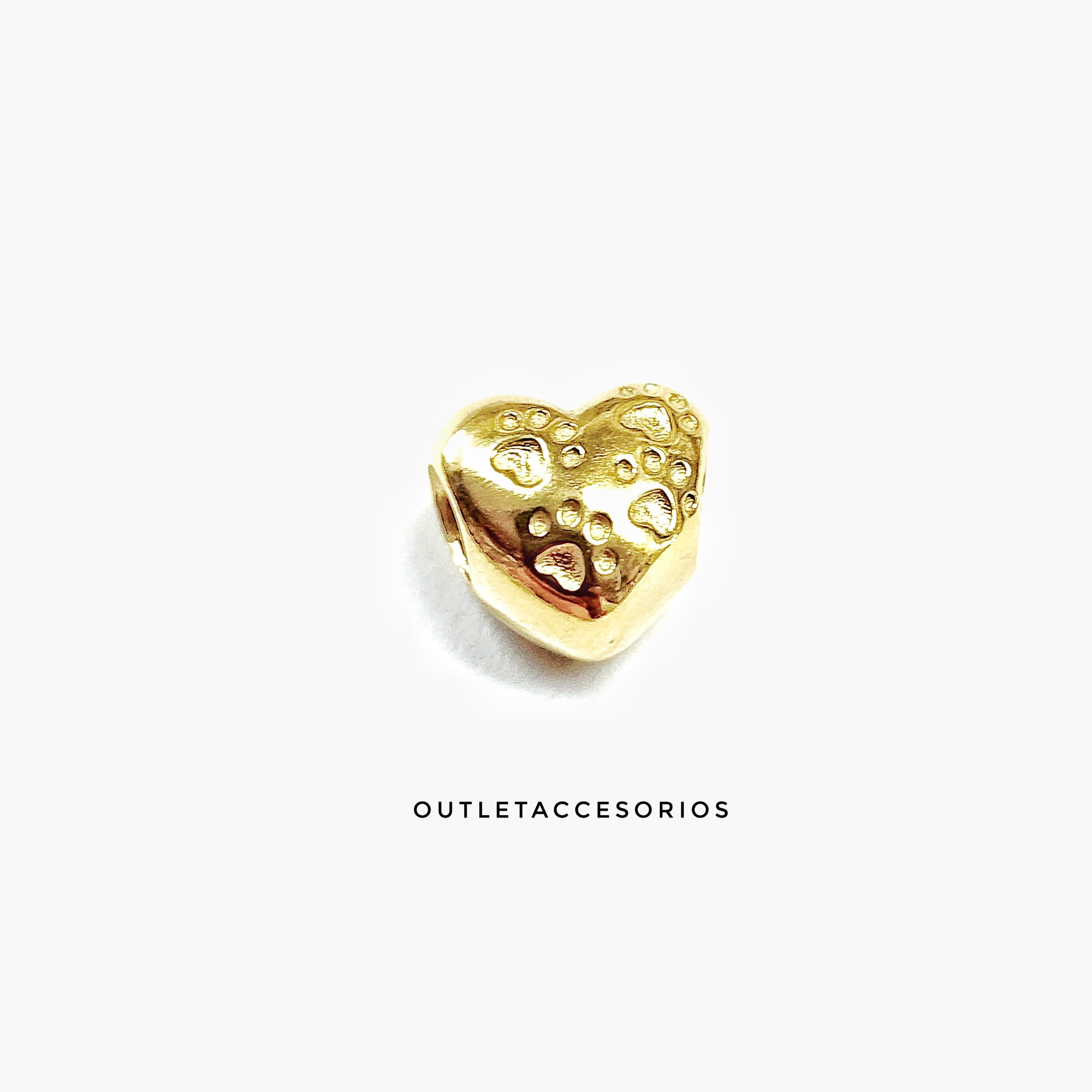 Charms Corazon Huellas Dorado