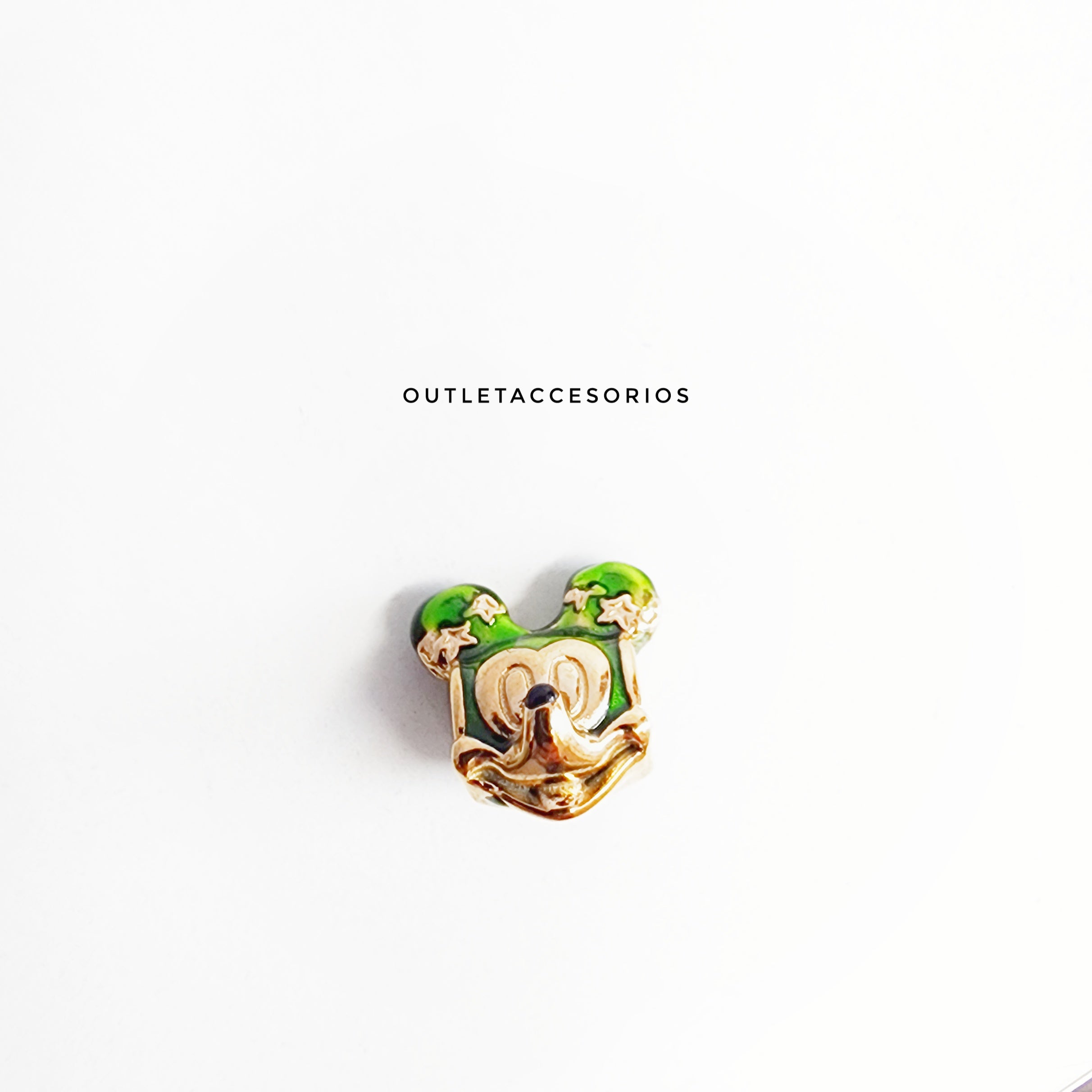 charms mickey verde  dorado