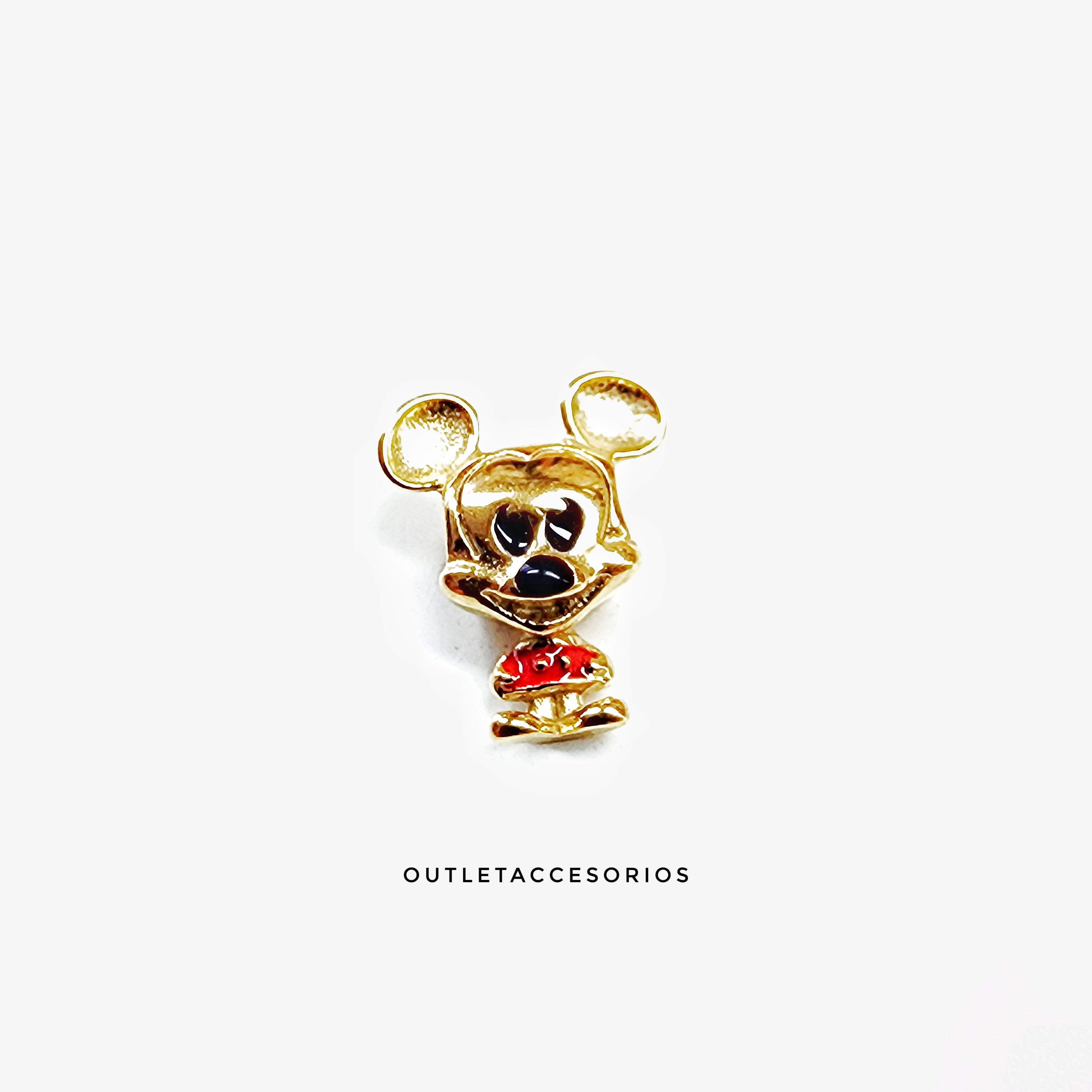charms mickey dorado rojo