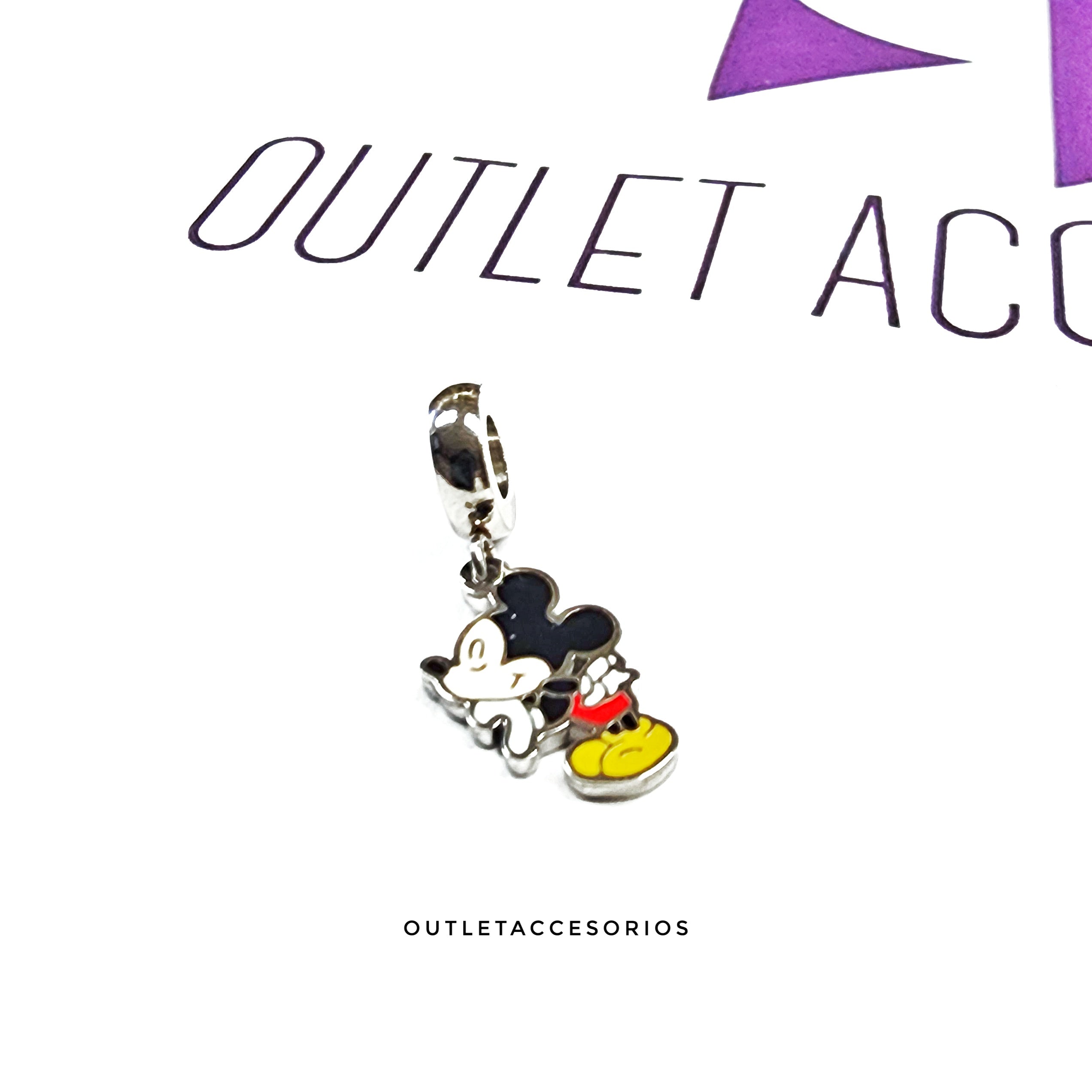 Charms Mickey Love Plateado