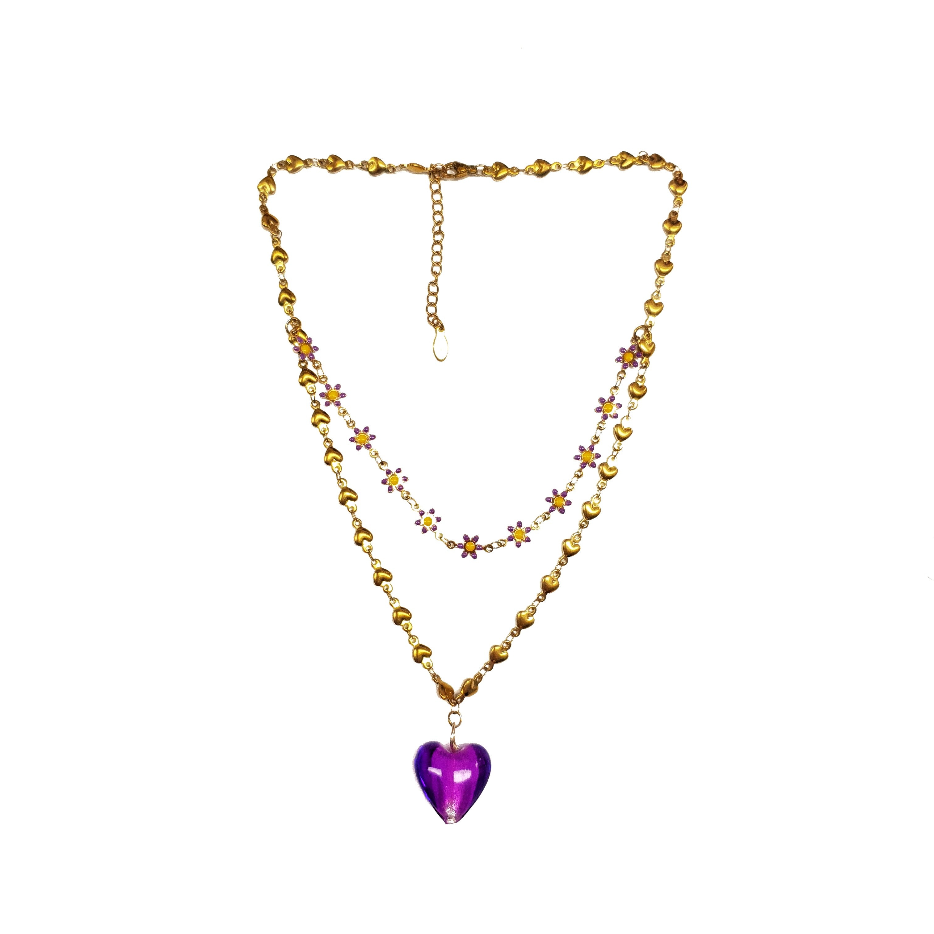Collar corazon margarita