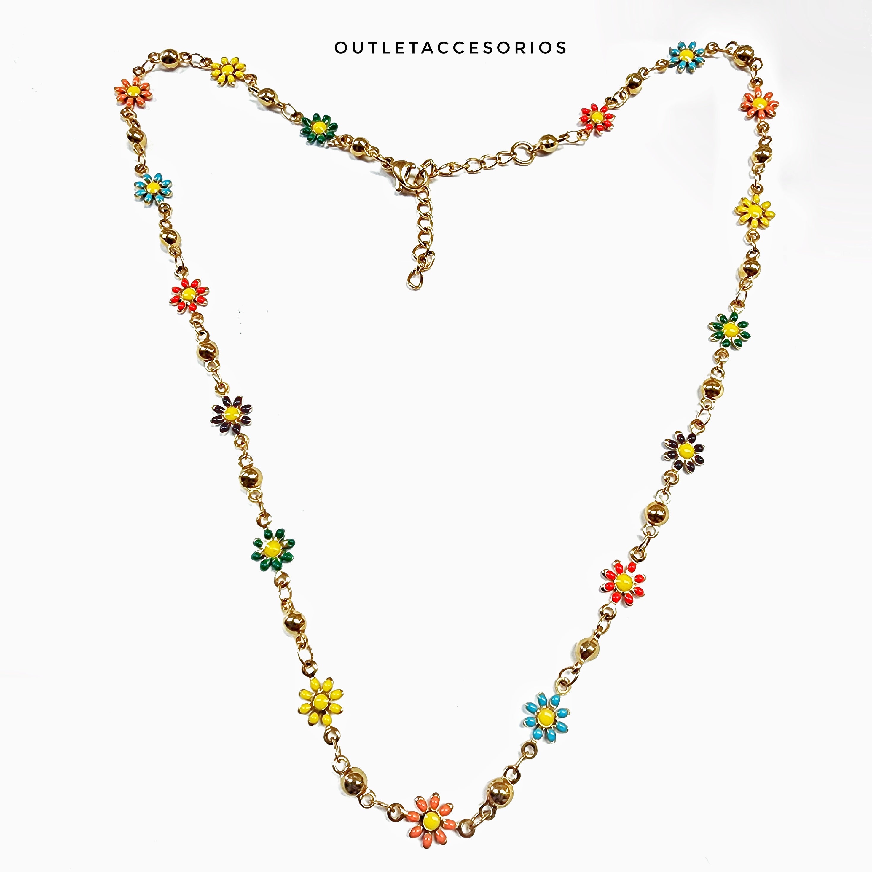 Collar Flor margarita multicolor