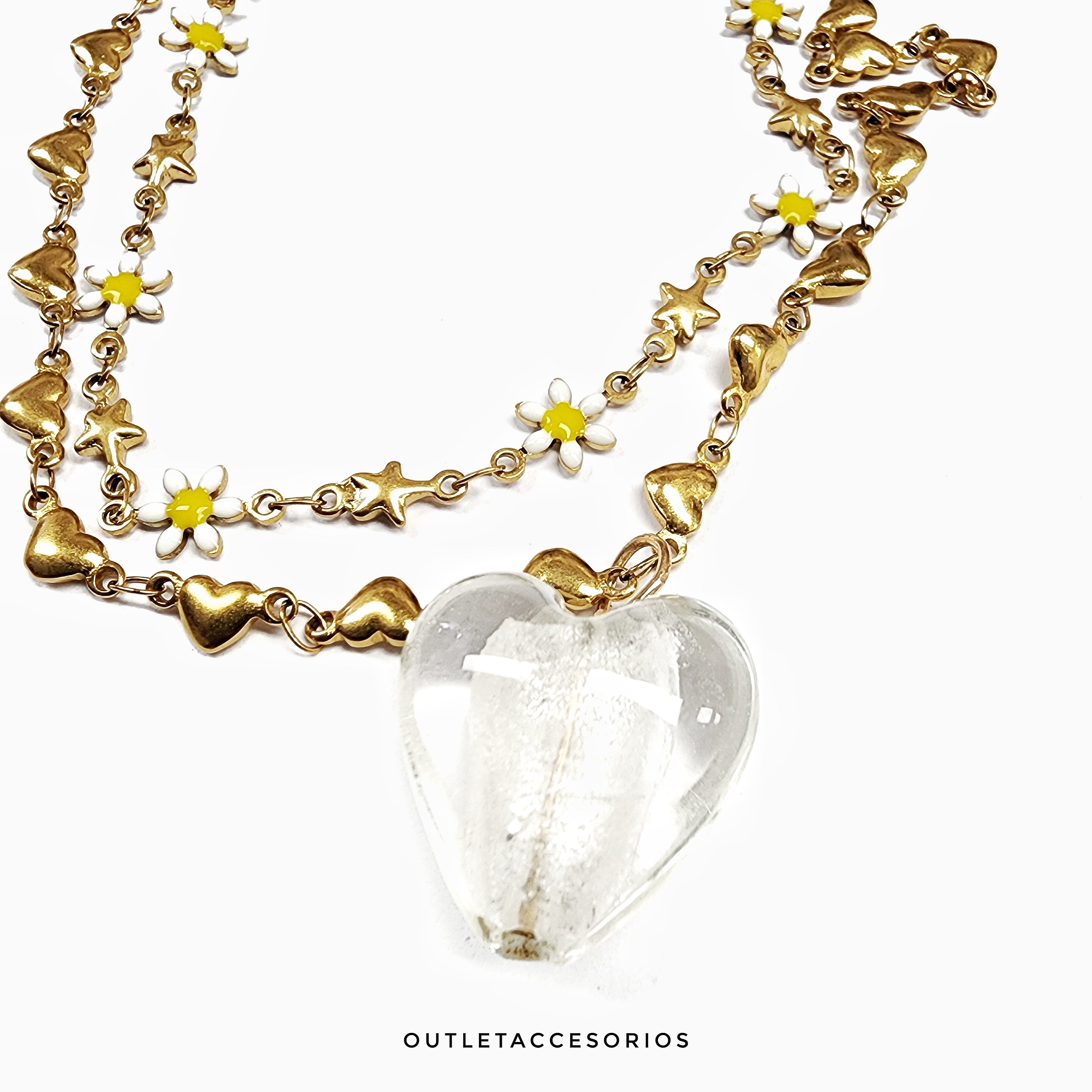Collar margarita corazones