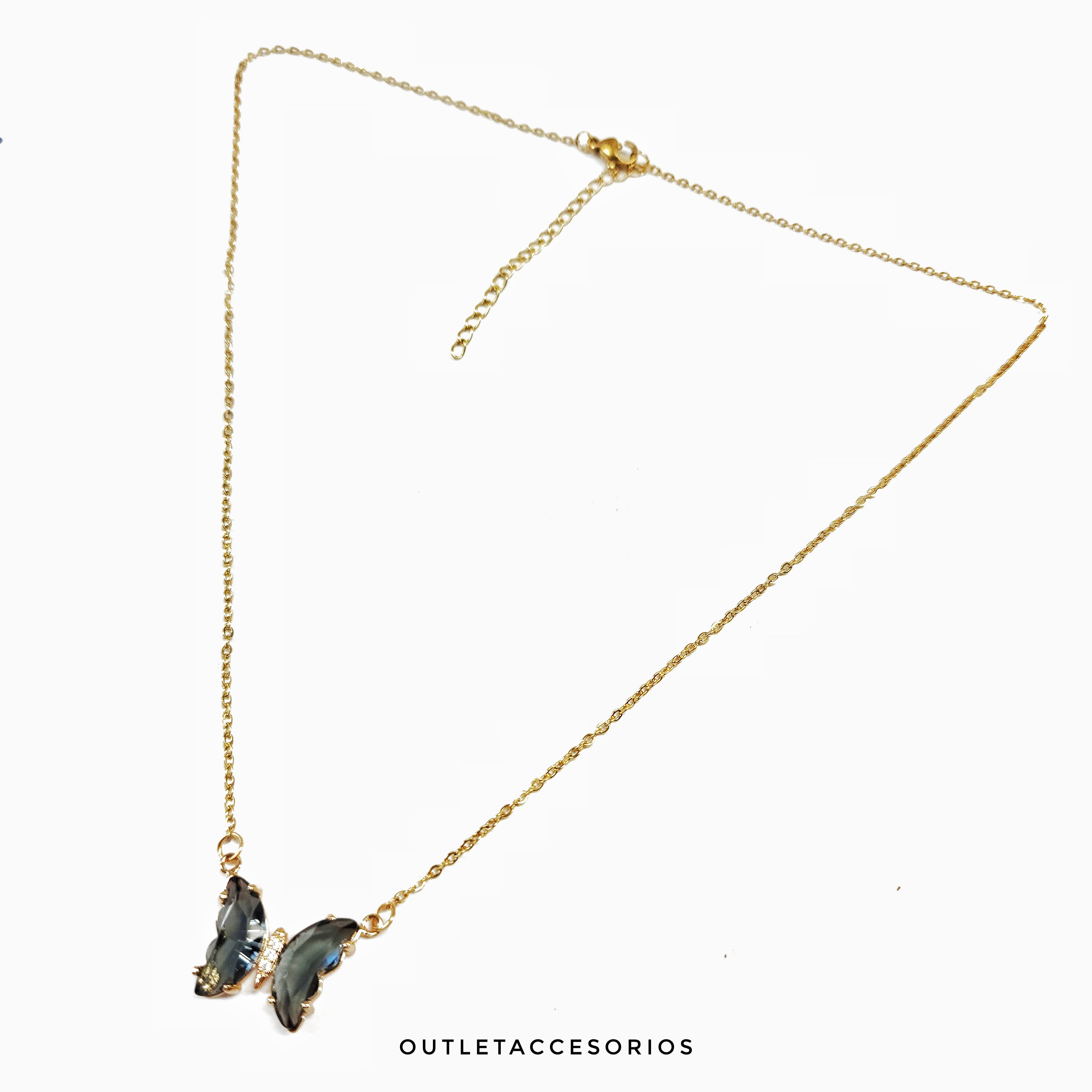 Collar Mariposa gris