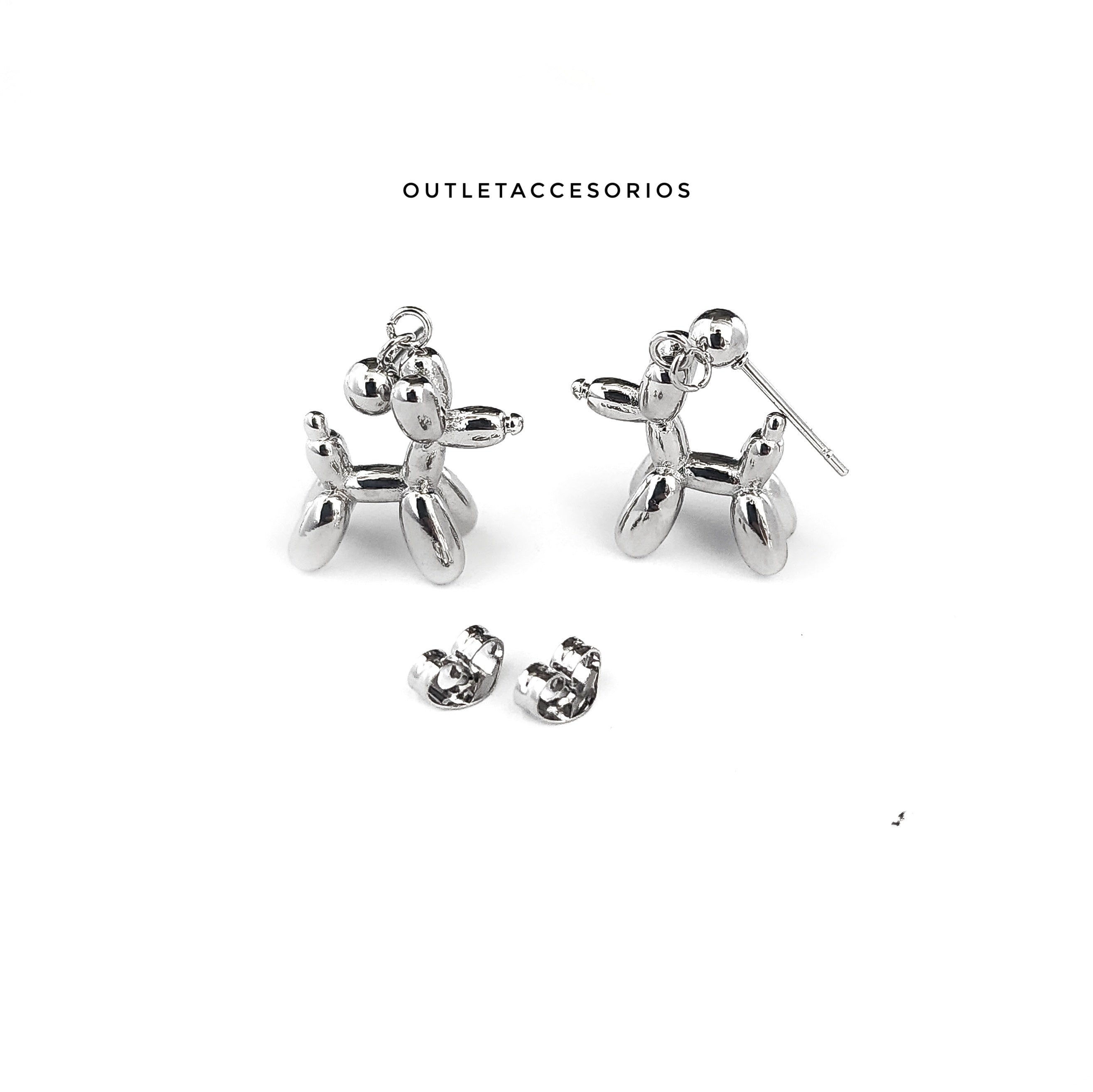 Aros perro salchicha plateado