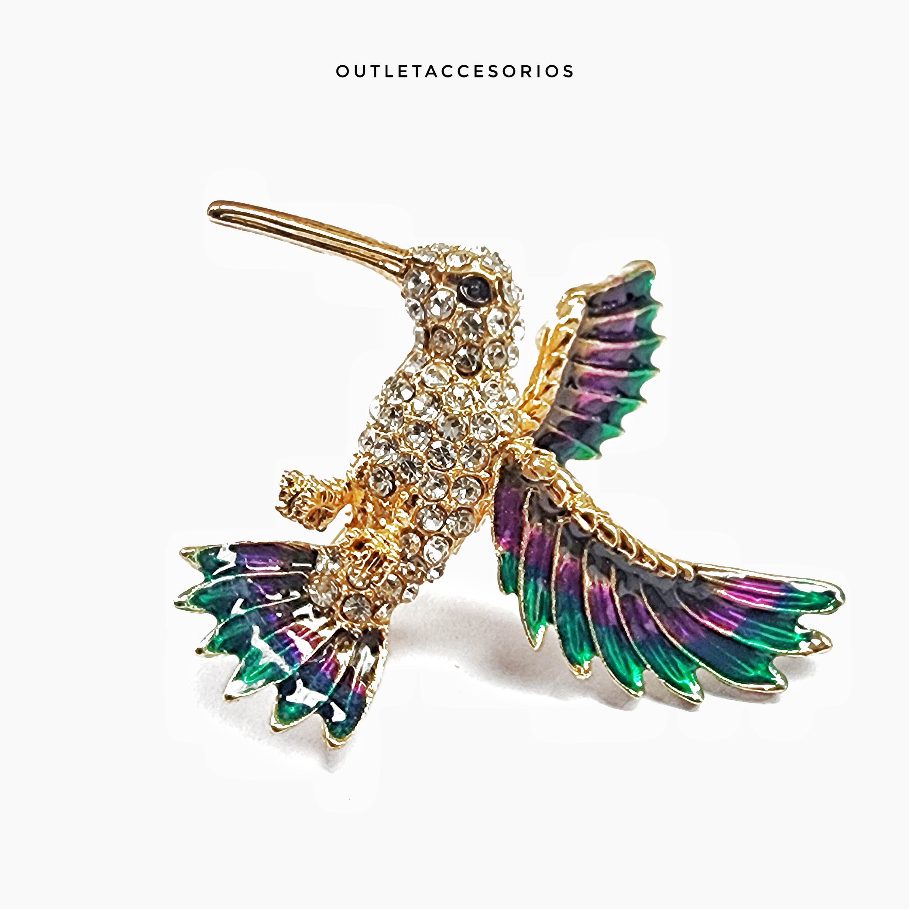 Prendedor Colibri purple green