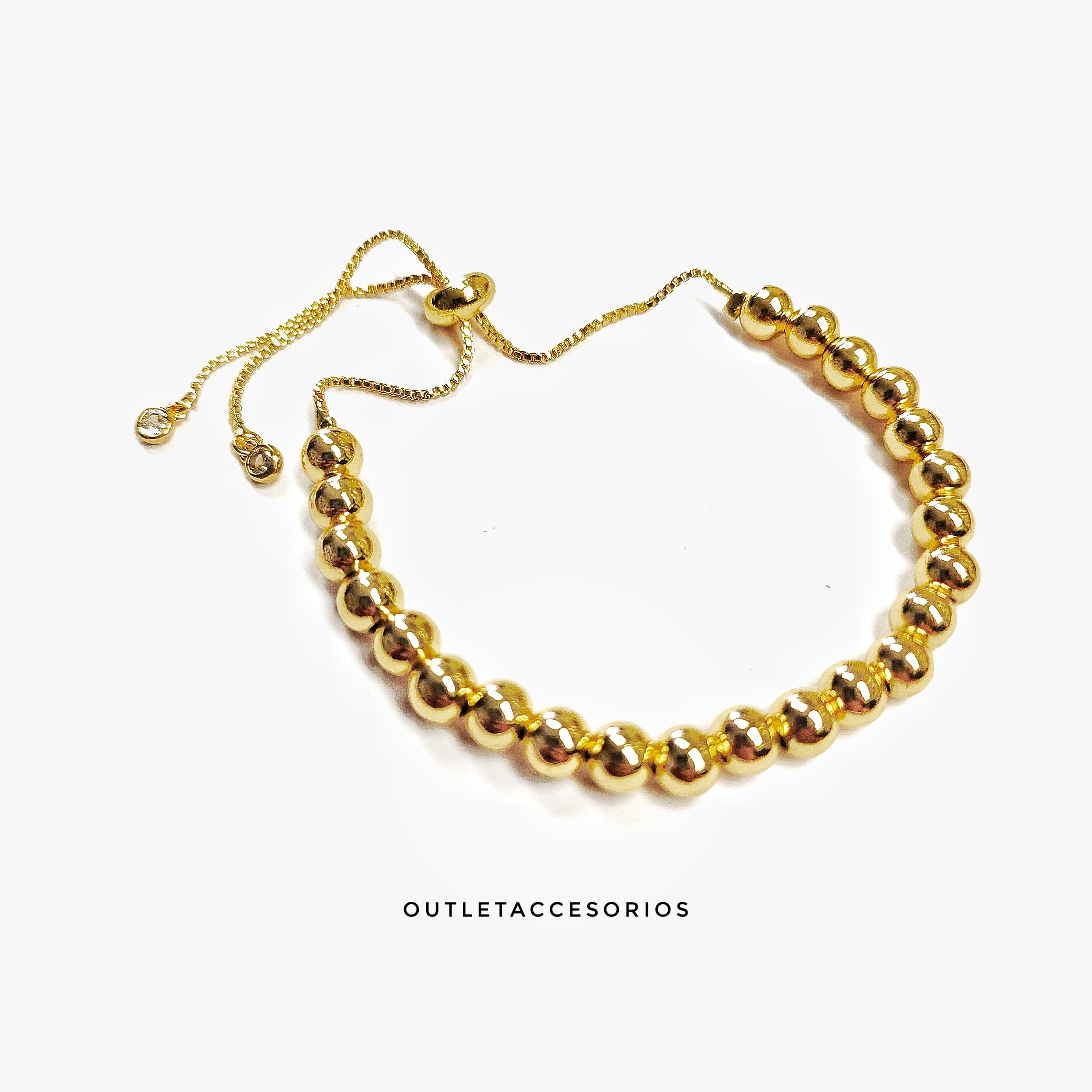 Pulsera Balin pequeño baño oro 18k