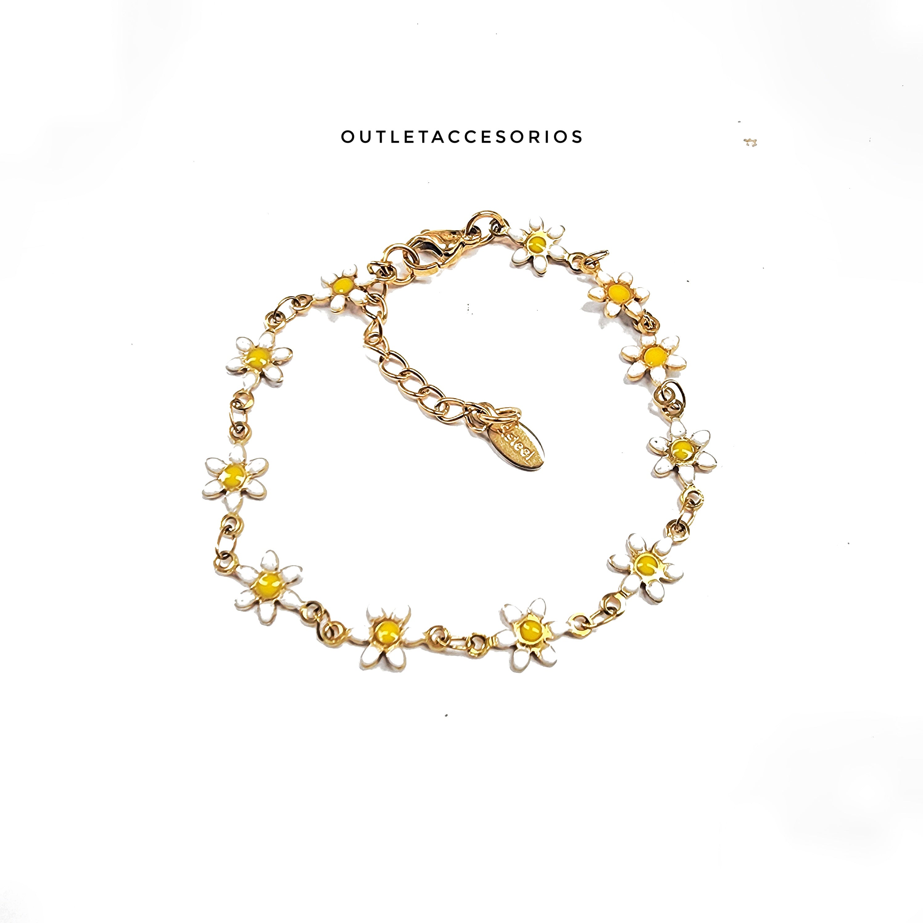 Pulsera Flor margarita blanca