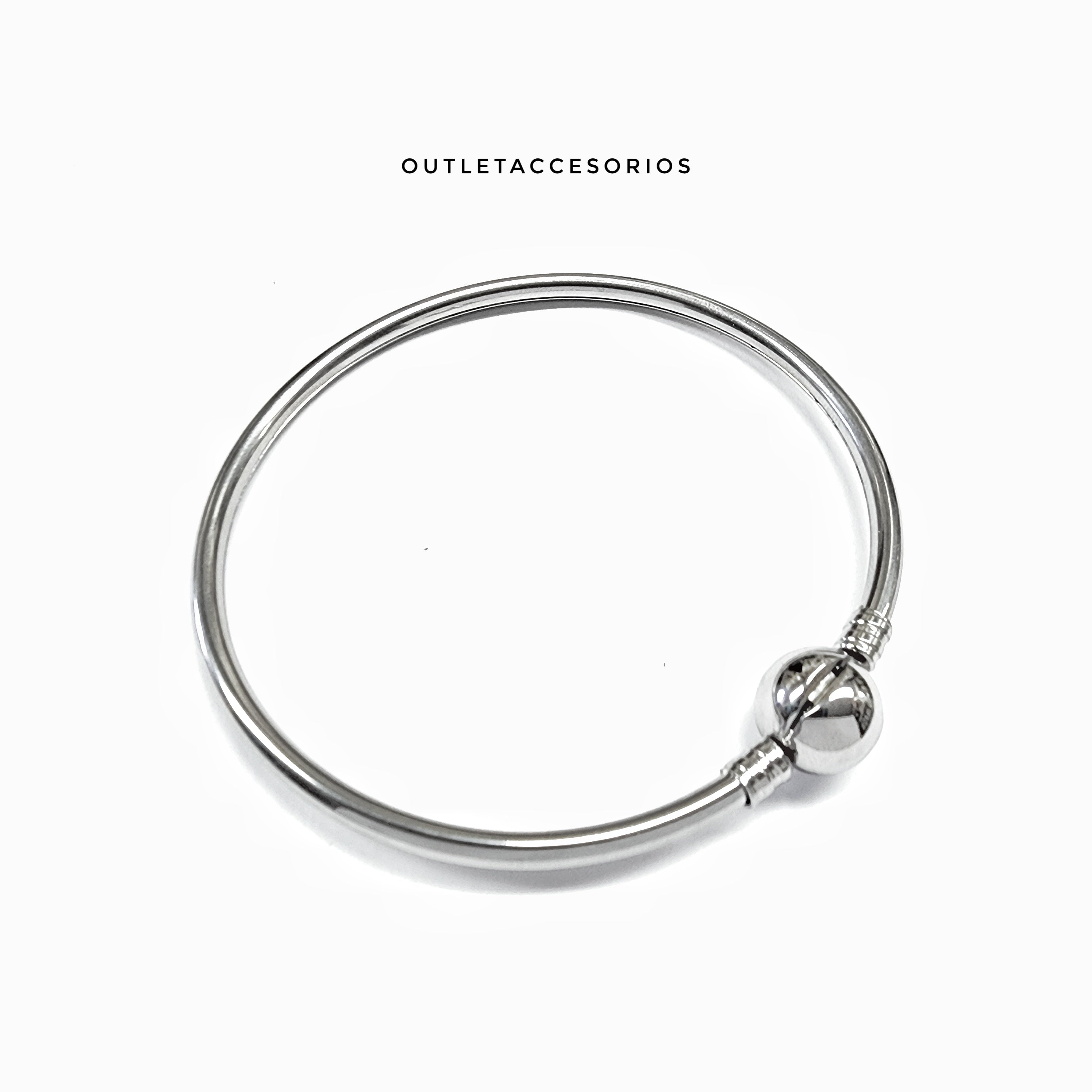 Pulsera Pandora Rígida esfera plateada