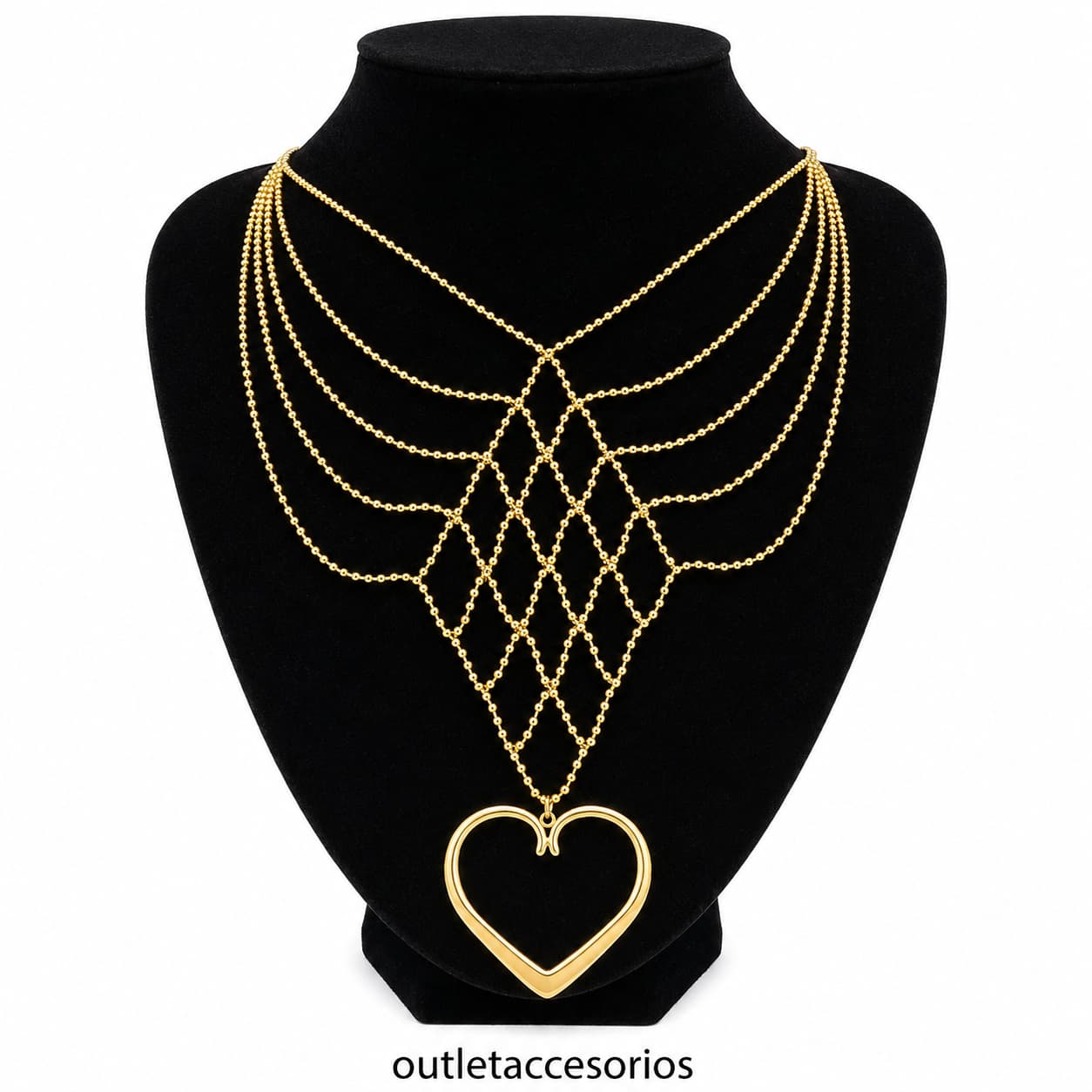 Collar dorado multicapa con cadenas de bolitas y elegante perla colgante. Diseño sofisticado y femenino, ideal para complementar cualquier look.