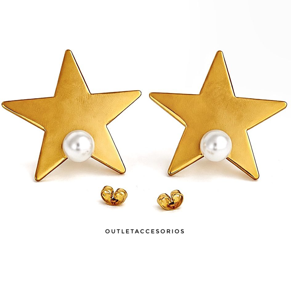 Aros estrella perla