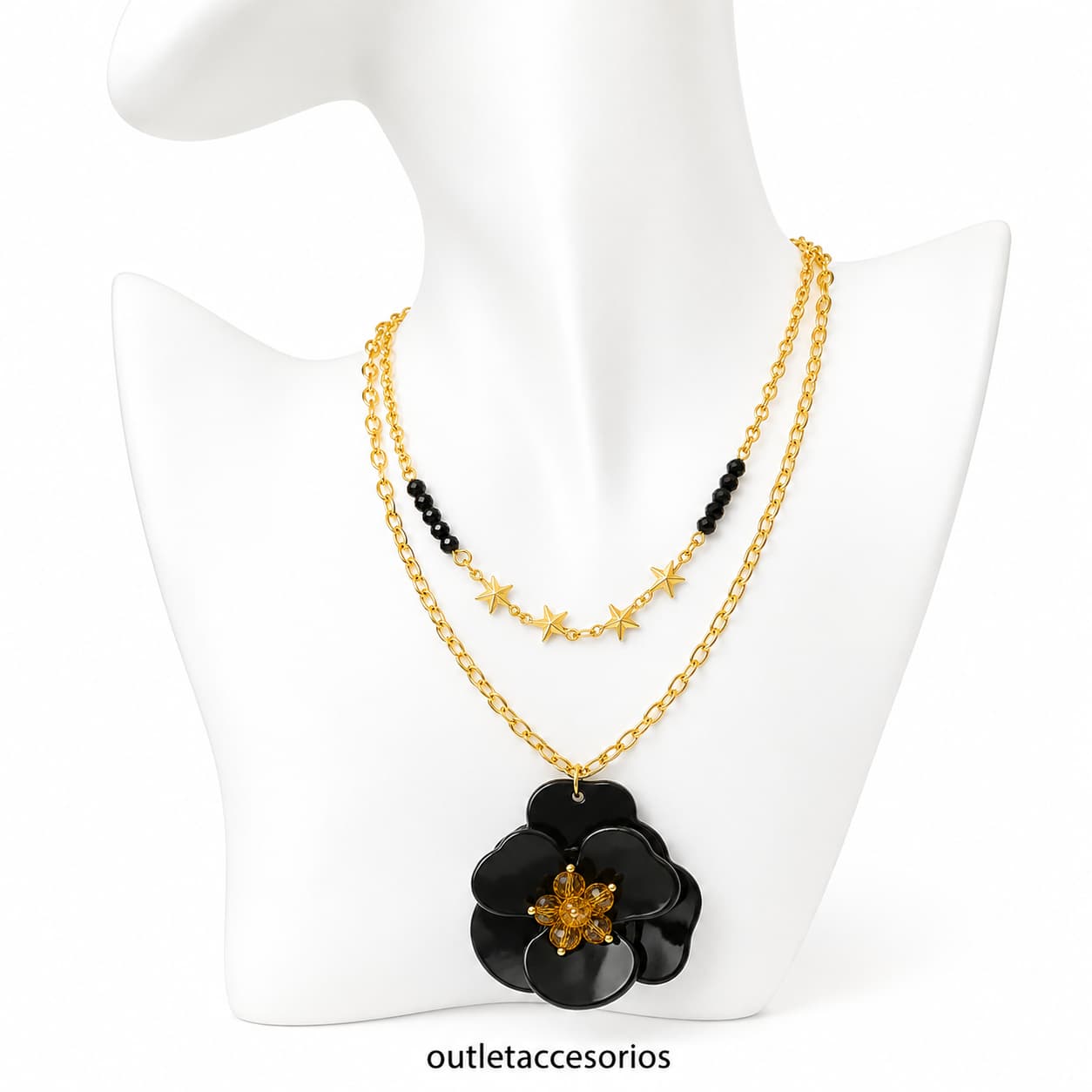 Collar rosa negra