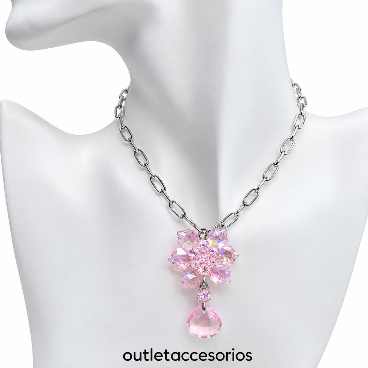 Collar flor cristal