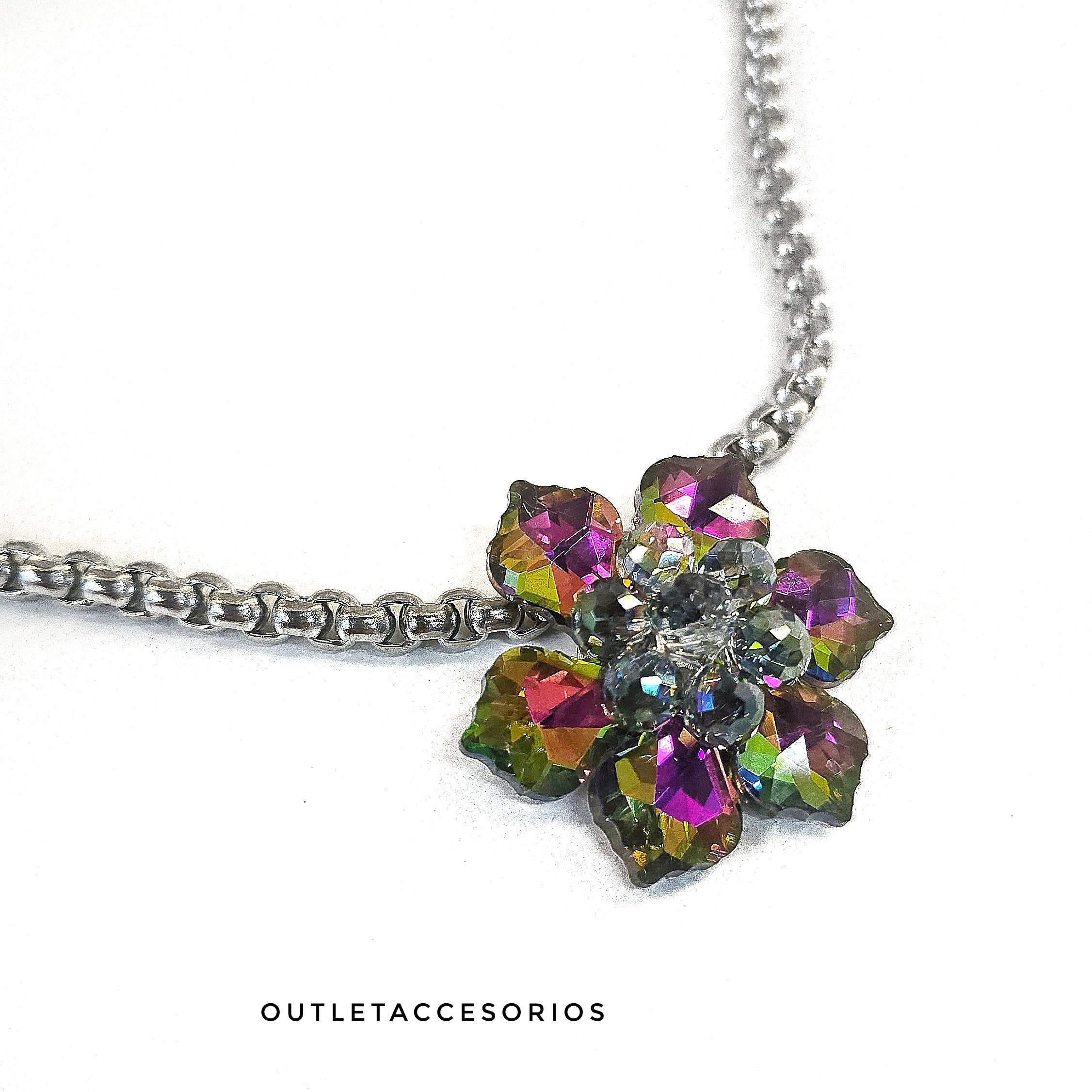 Collar flor cristal