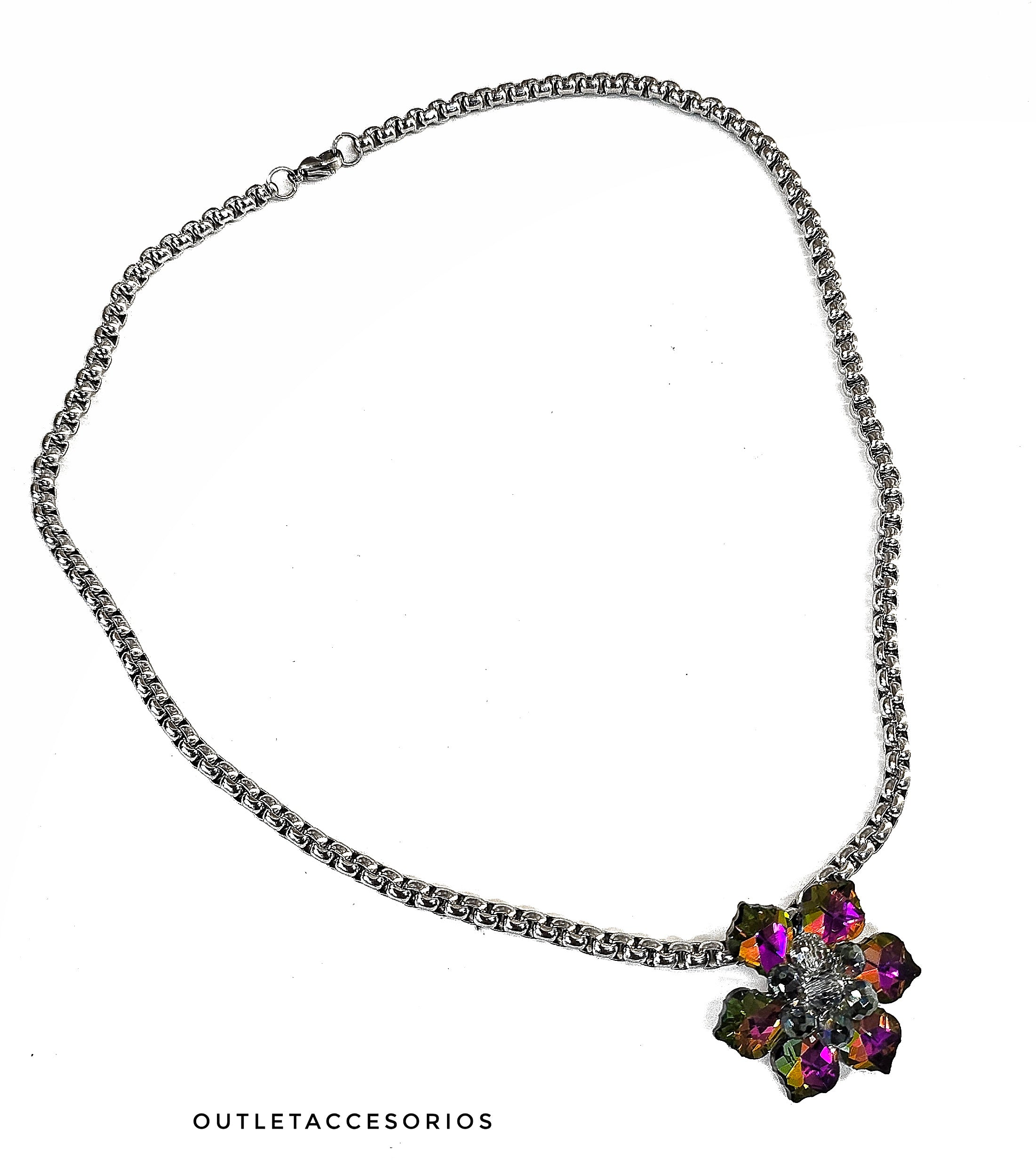 Collar flor cristal