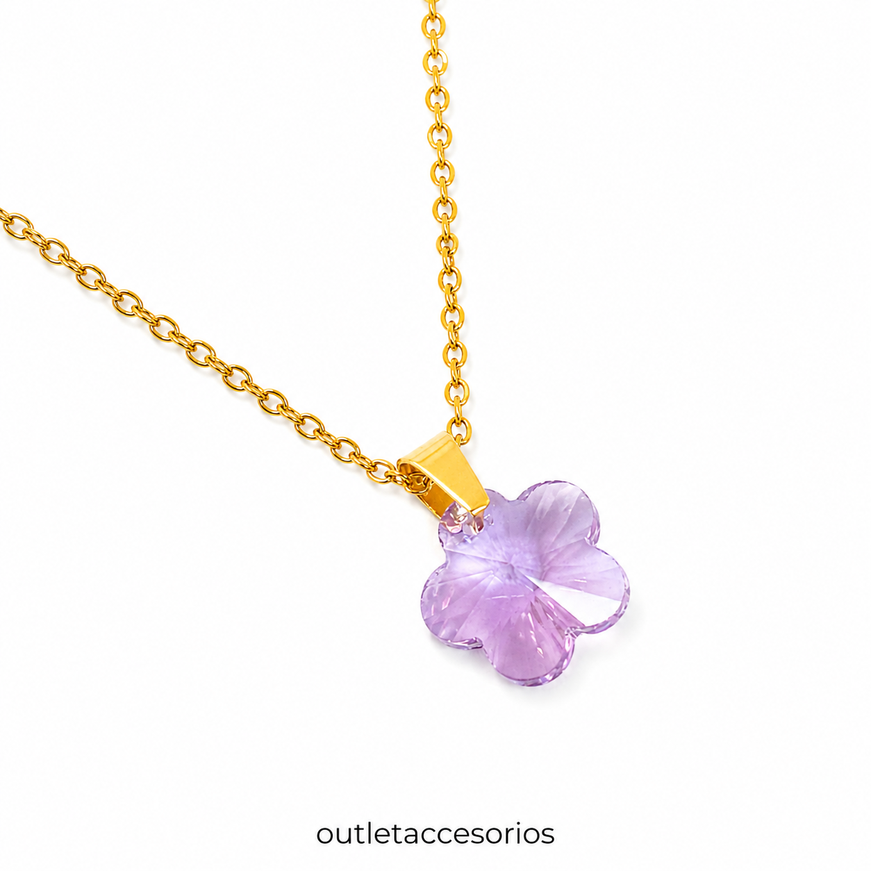 Collar brillo flor