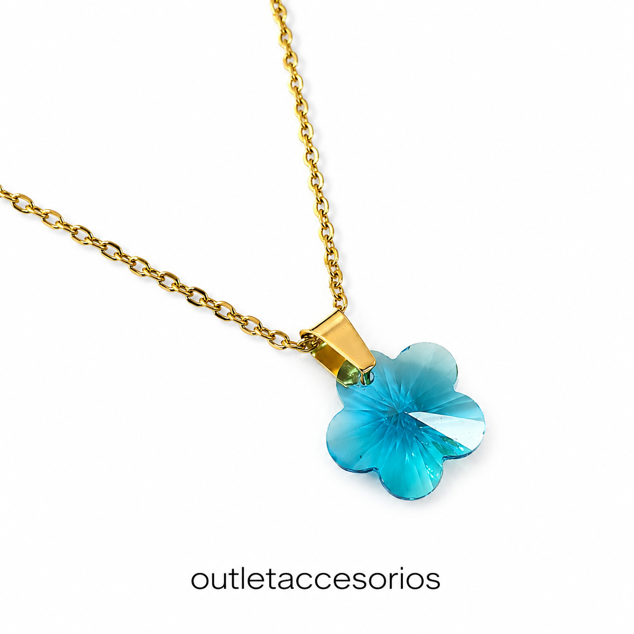 Collar brillo flor