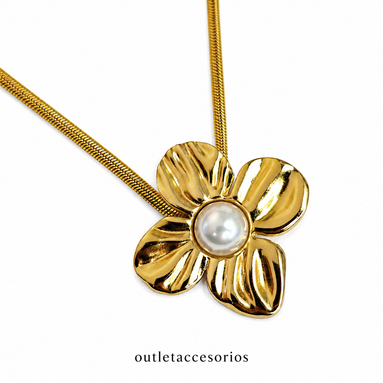 Collar flor perla