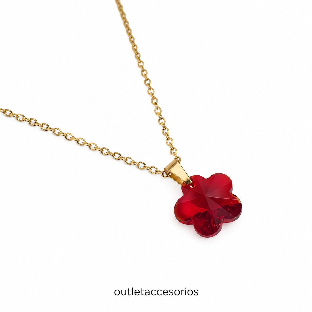 Collar brillo flor