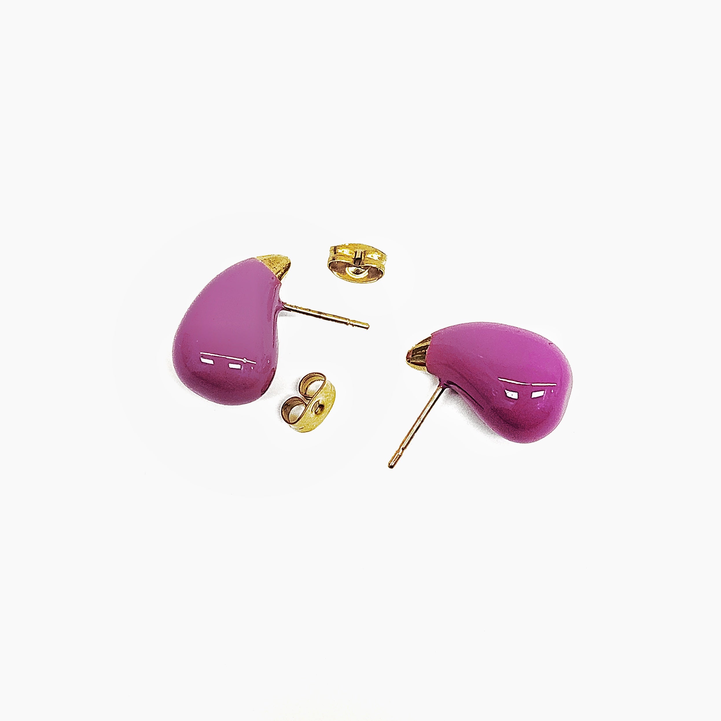 Aros gota rosa